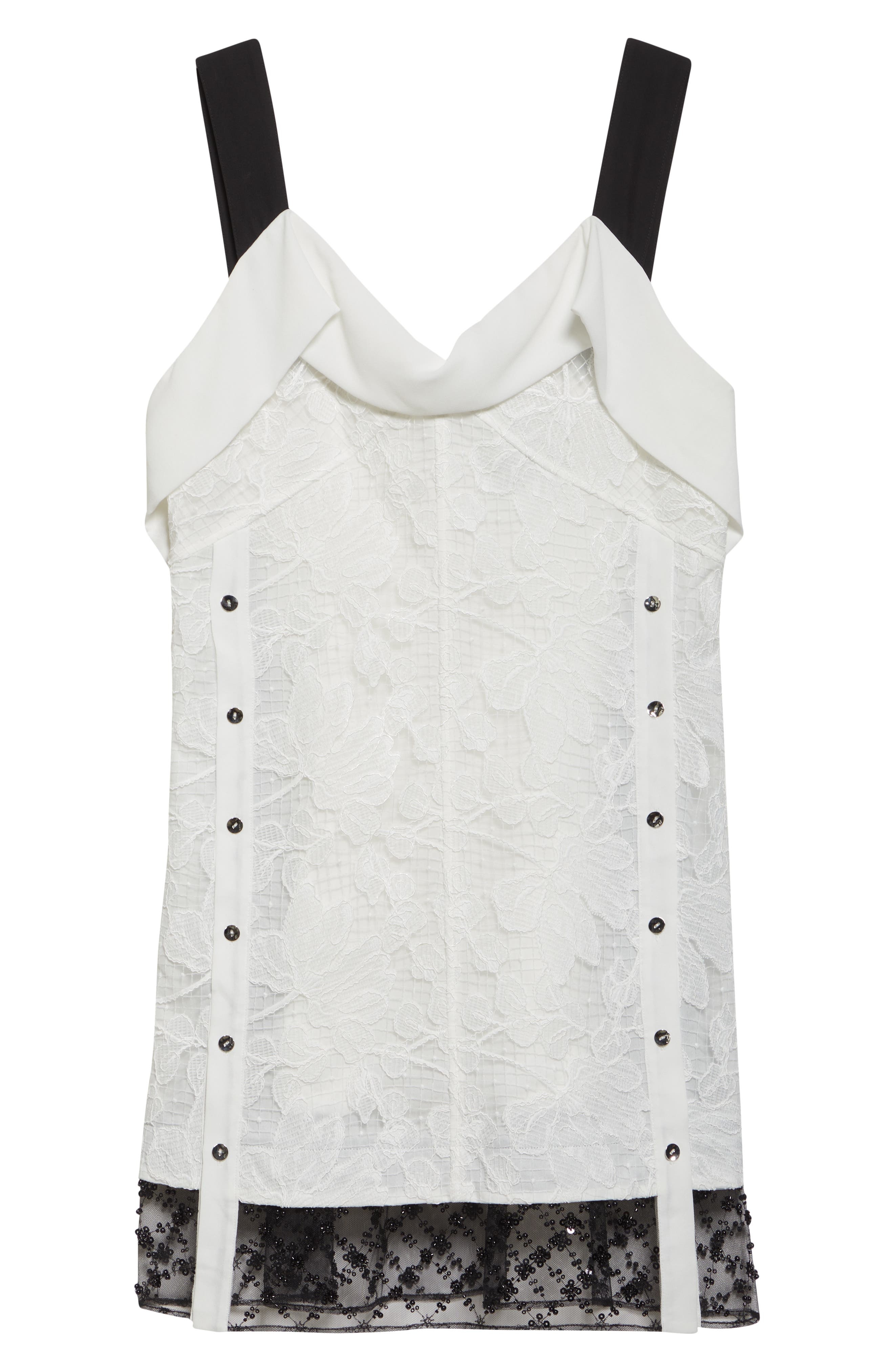 3.1 Phillip Lim Sleeveless Corded Lace Minidress in White-Black at Nordstrom - 6