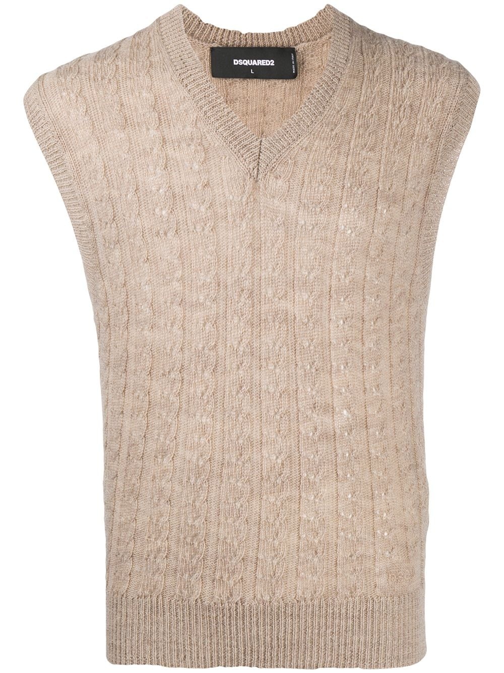 knitted sleeveless jumper - 1