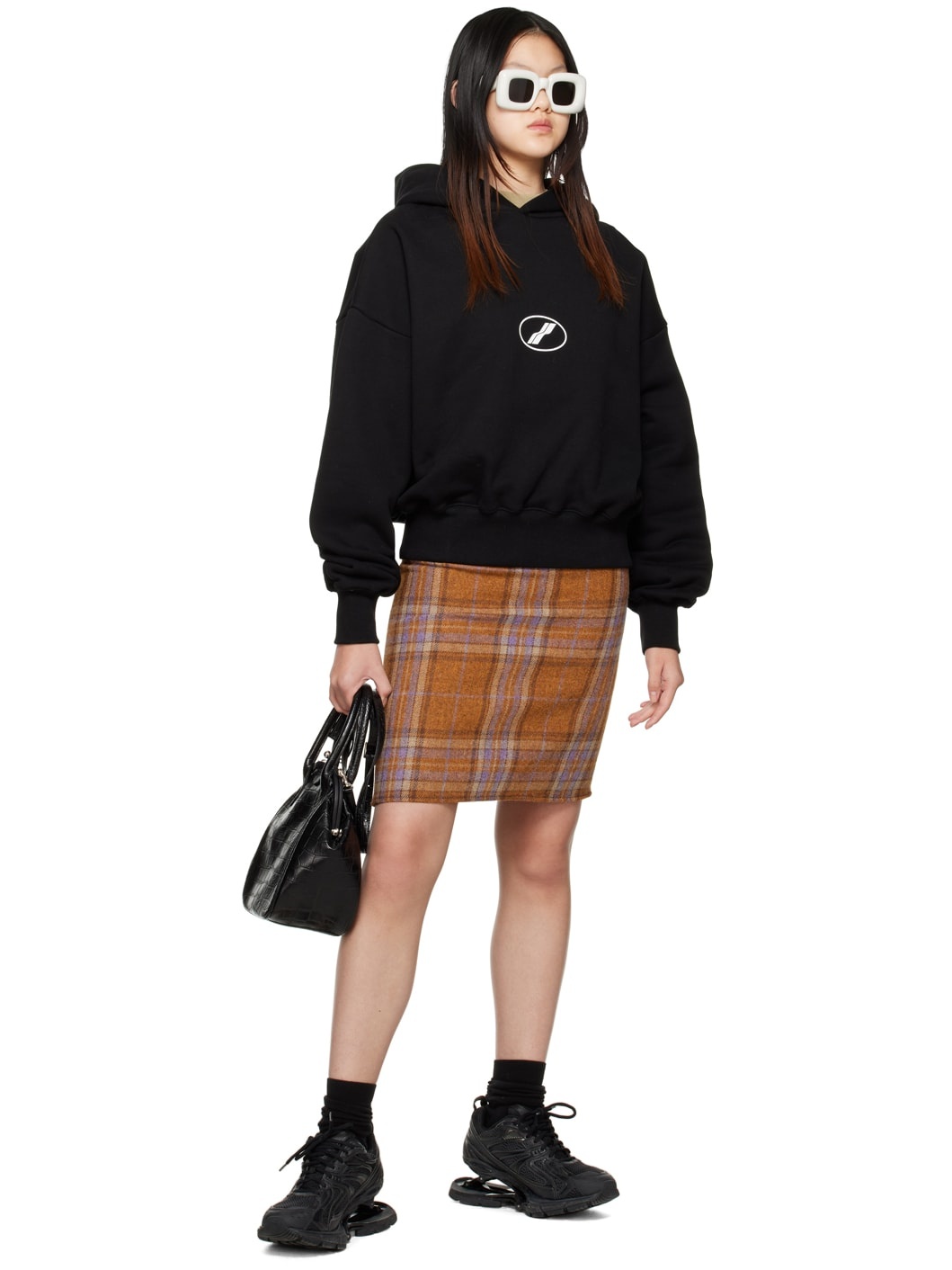 Orange Plaid Minidress - 4