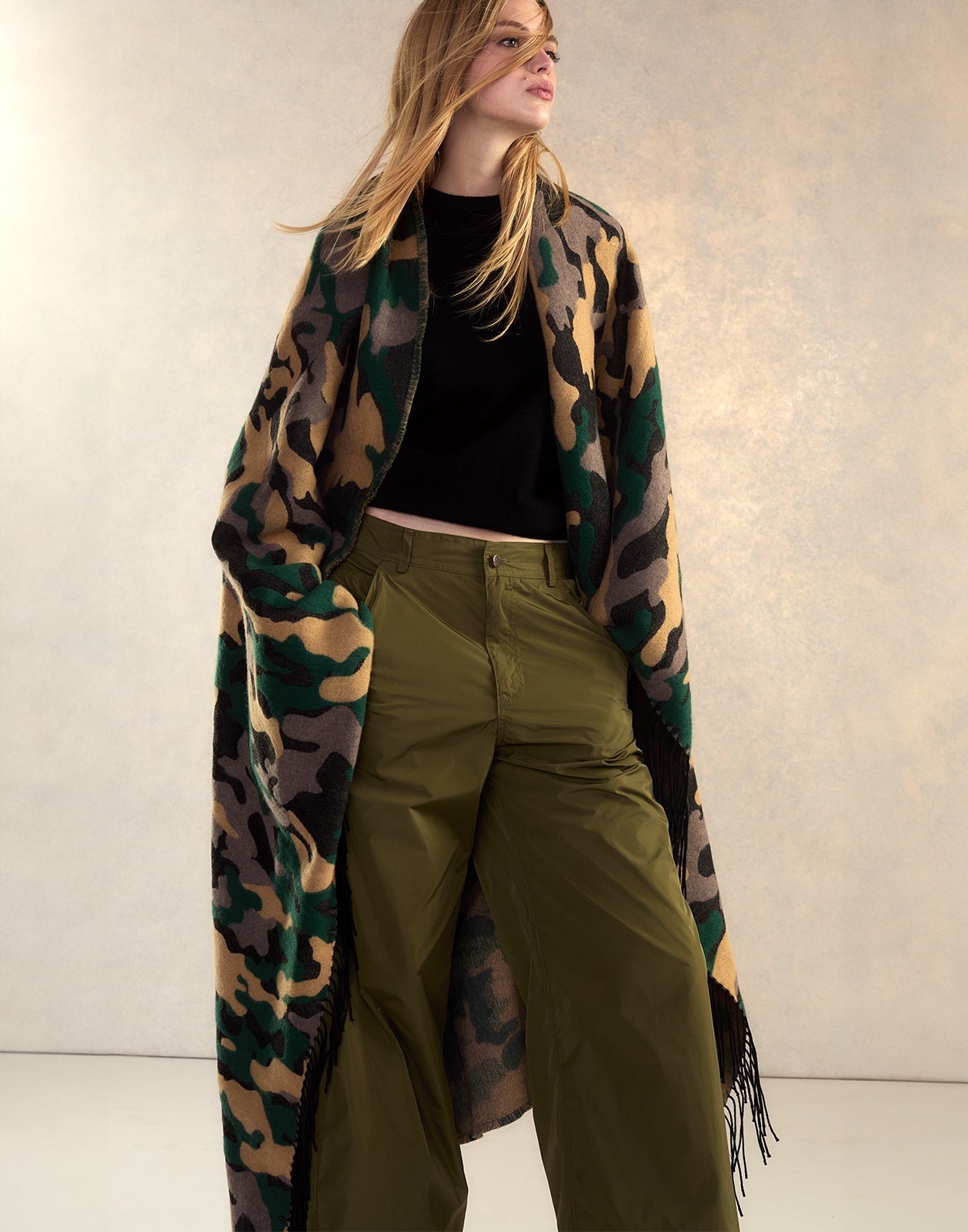 Wool Cashmere Blanket Wrap - 4