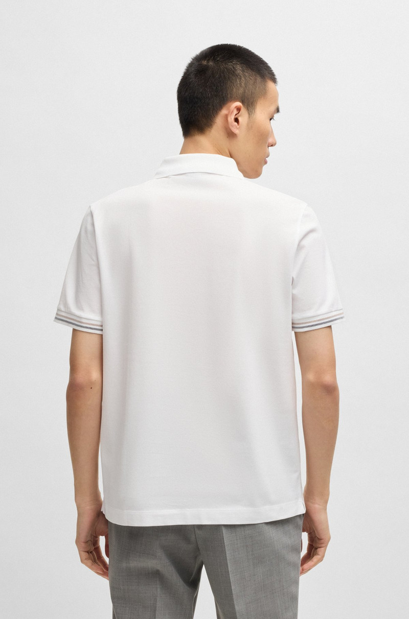 MERCERIZED-COTTON REGULAR-FIT POLO SHIRT WITH STRIPE TRIMS 5