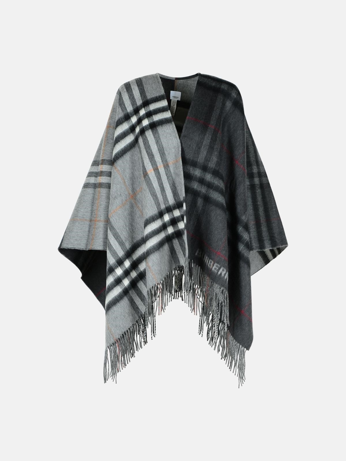 GREY CASHMERE BLEND CAPE - 1