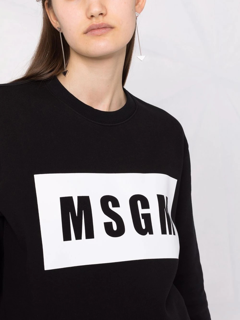 logo-print cotton sweater - 3