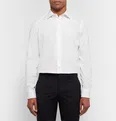 White Slim-Fit Contrast-Cuff Cotton-Poplin Shirt - 11