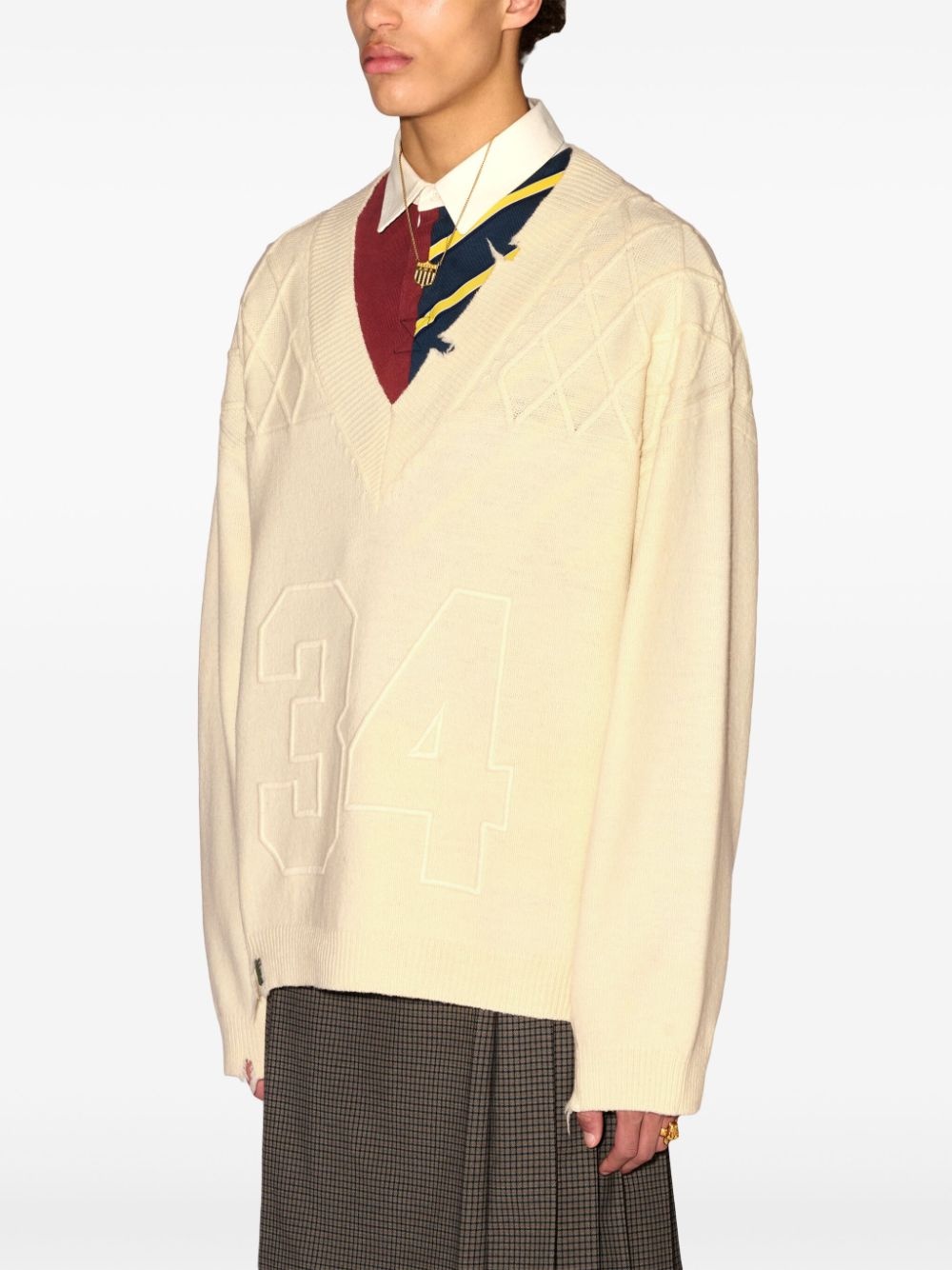 number-embroidered jumper - 4