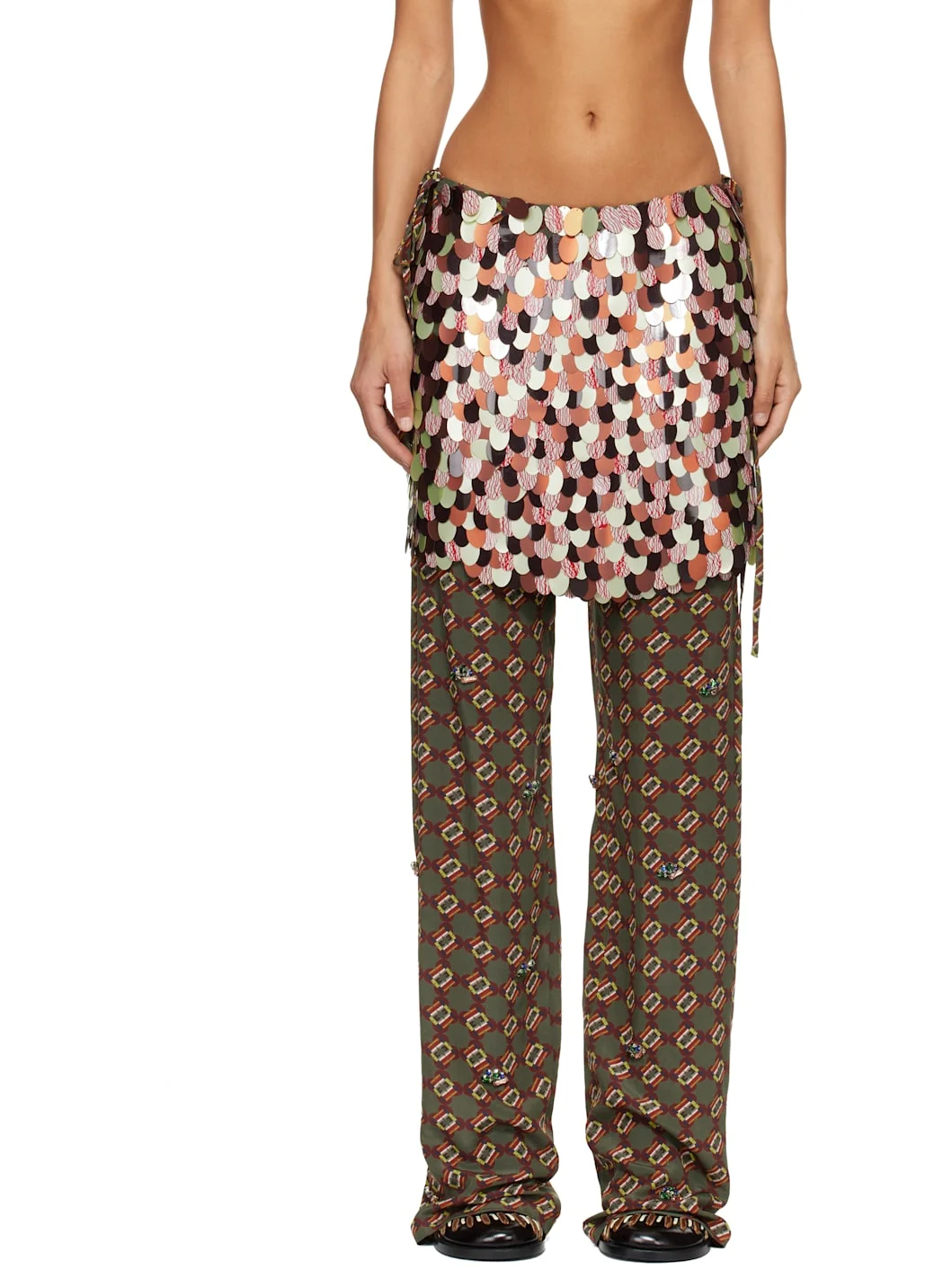 Multicolor Layered Trousers - 1