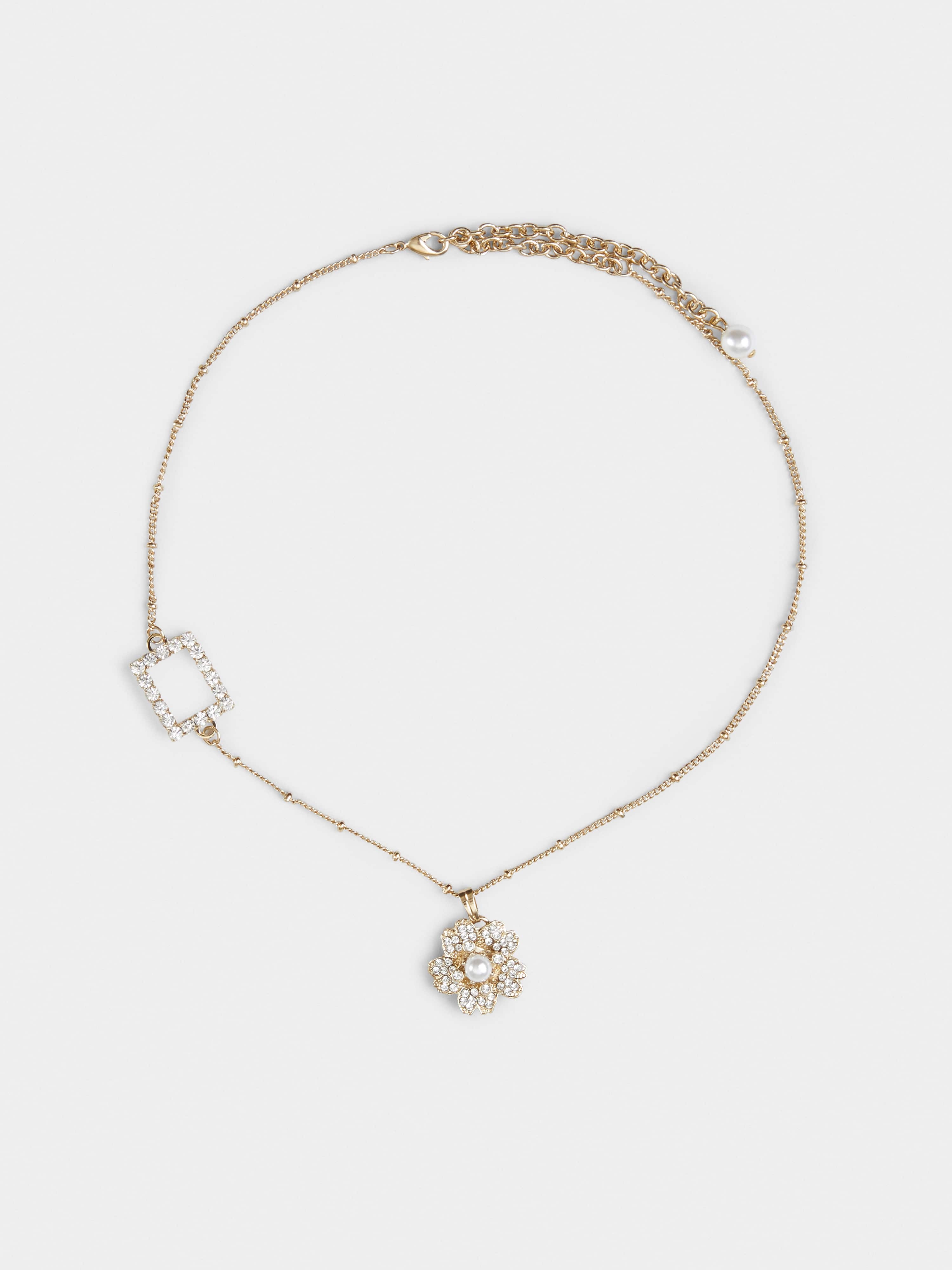 RV Bouquet Strass Short Necklace in Metal - 1