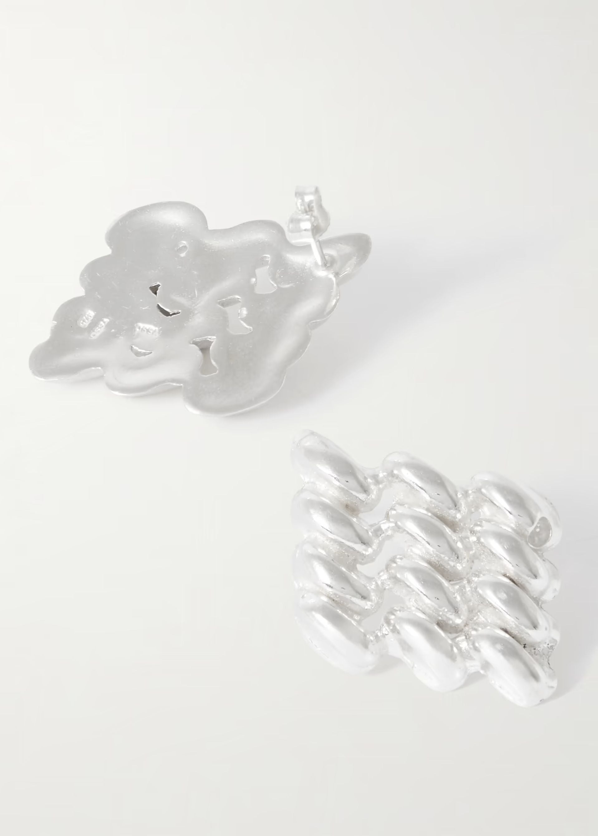 Chain Link Earrings In Silver - 3