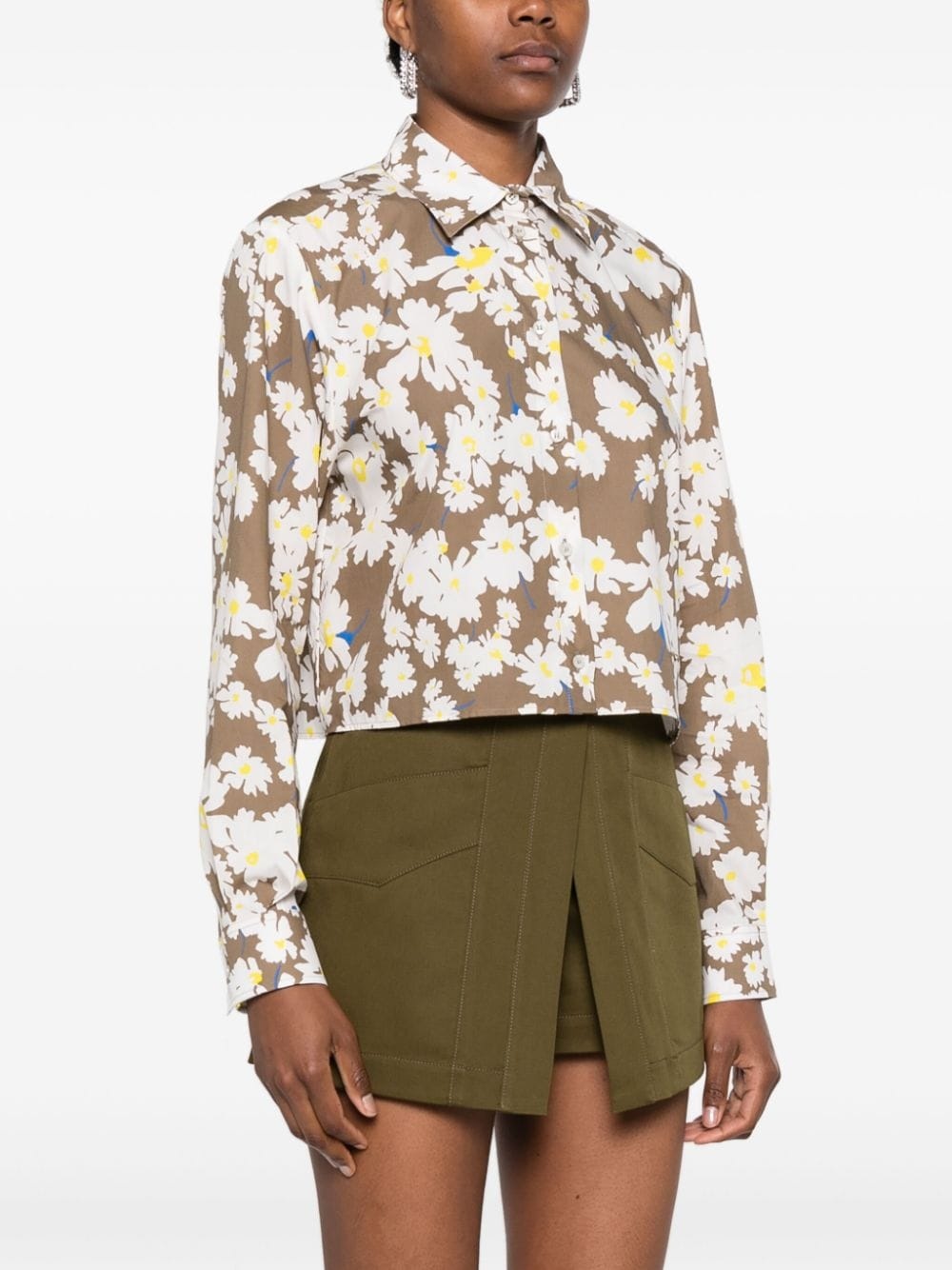 floral-print cotton shirt - 3