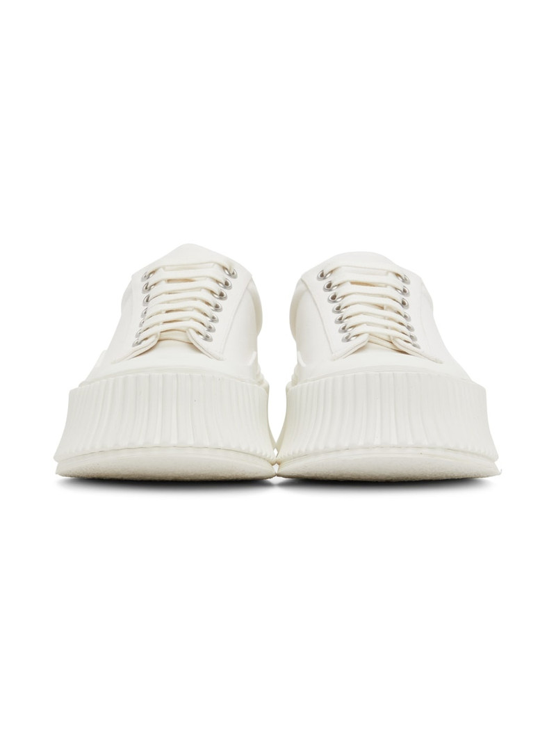 White Canvas Platform Sneakers 2