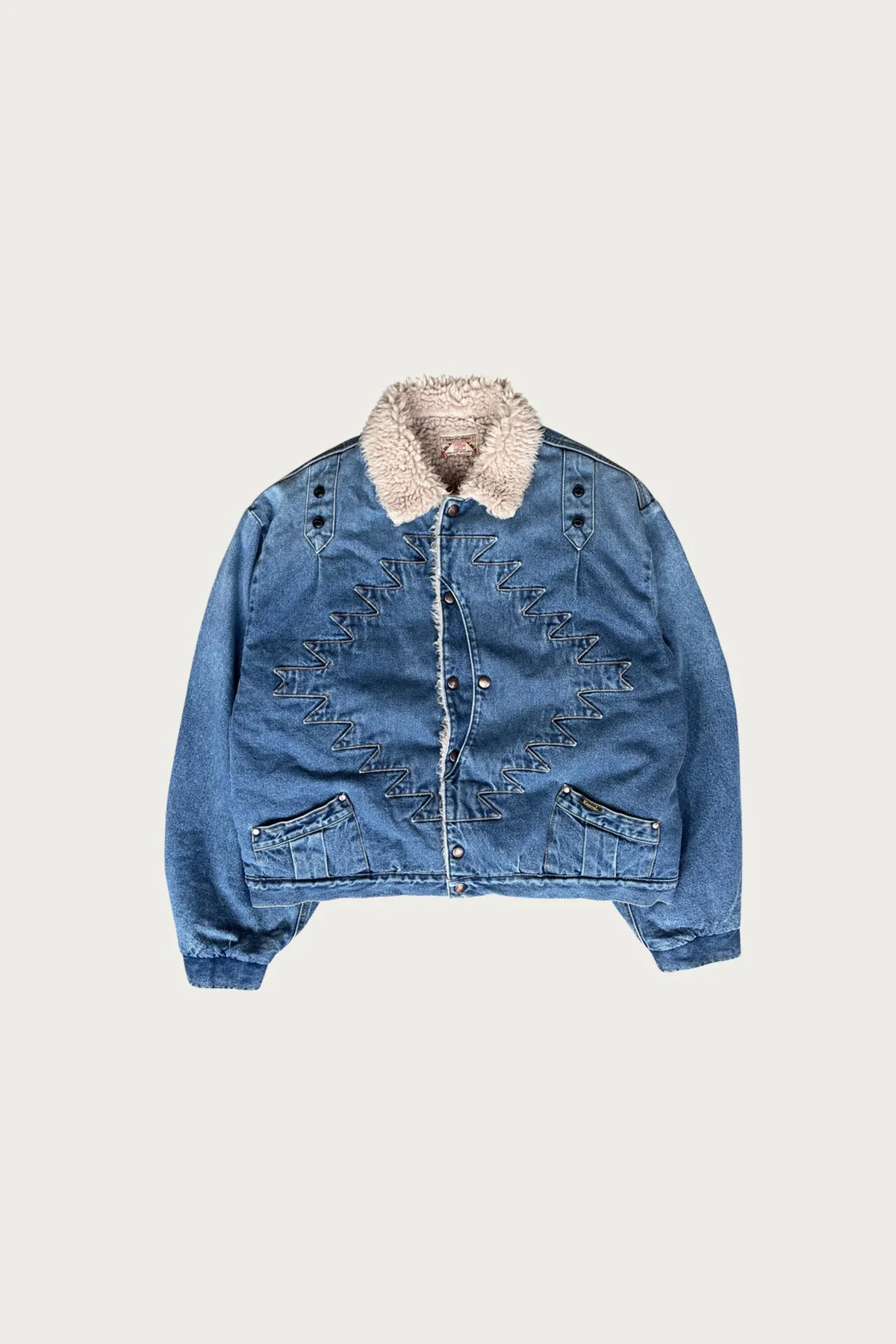 12.5oz BrokenDenim x Boa Fleece THUNDERBIRD JKT - Indigo - 1