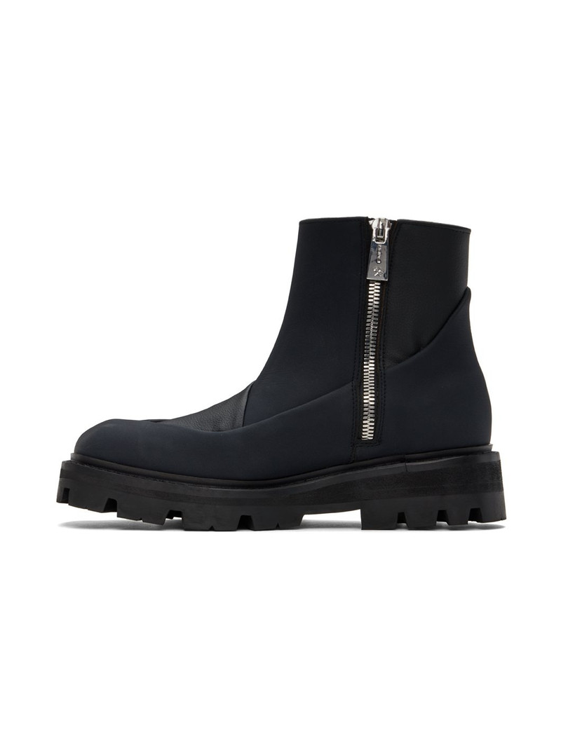 Black Aras Patchwork Boots 3