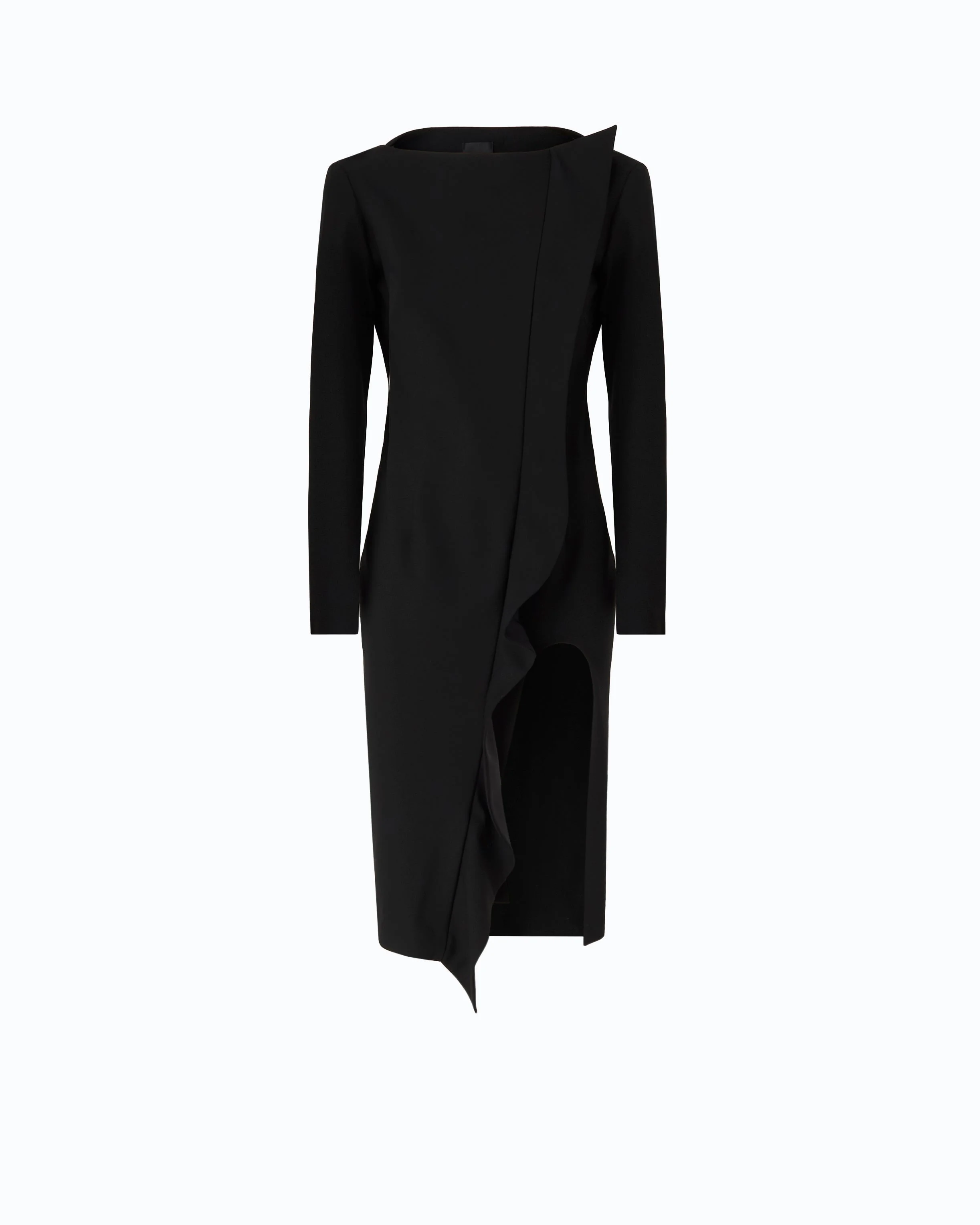MIDI SHEATH DRESS WITH RUFFLE AND OPEN BACK - 1