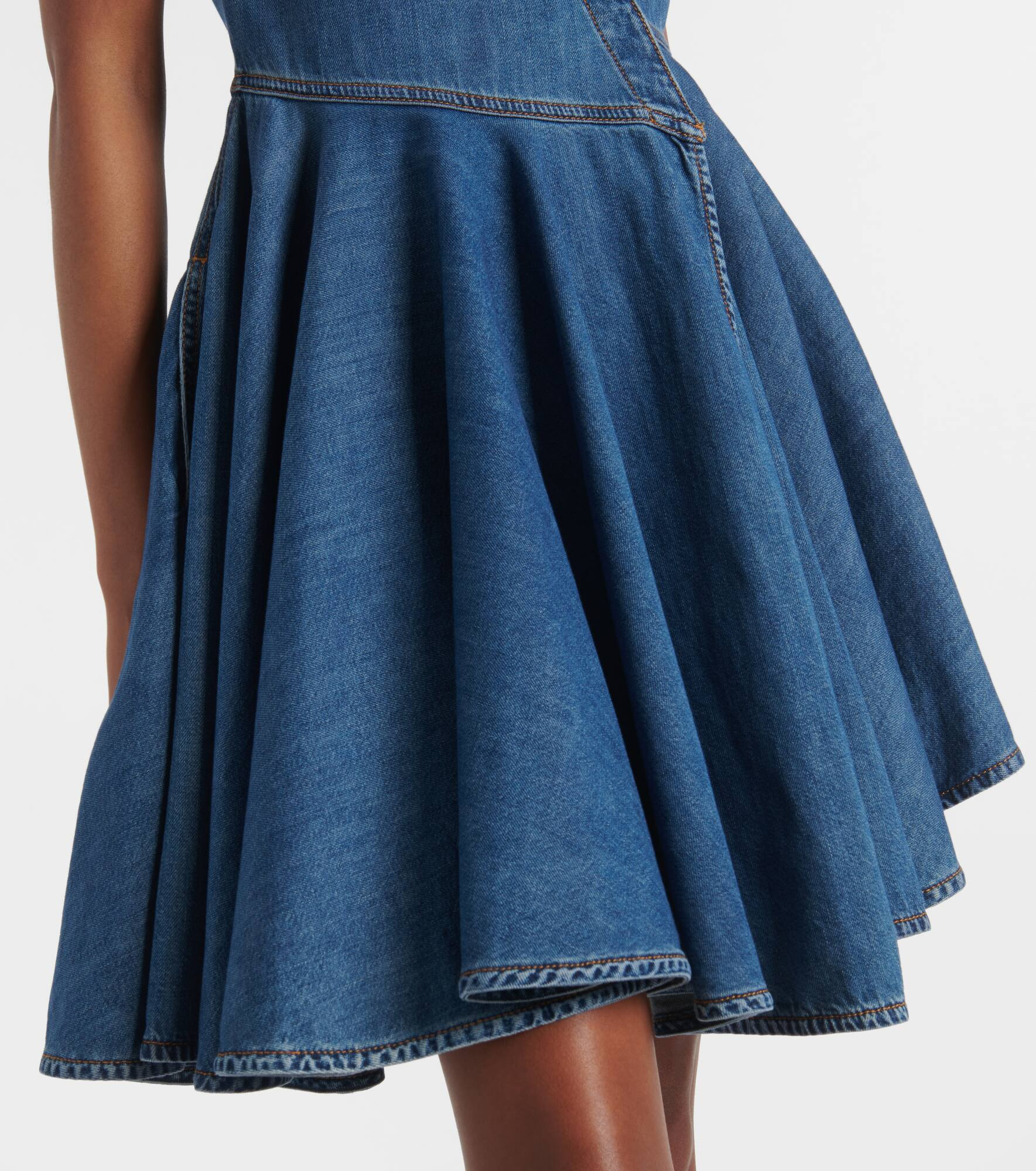 Asymmetric denim wrap dress - 5