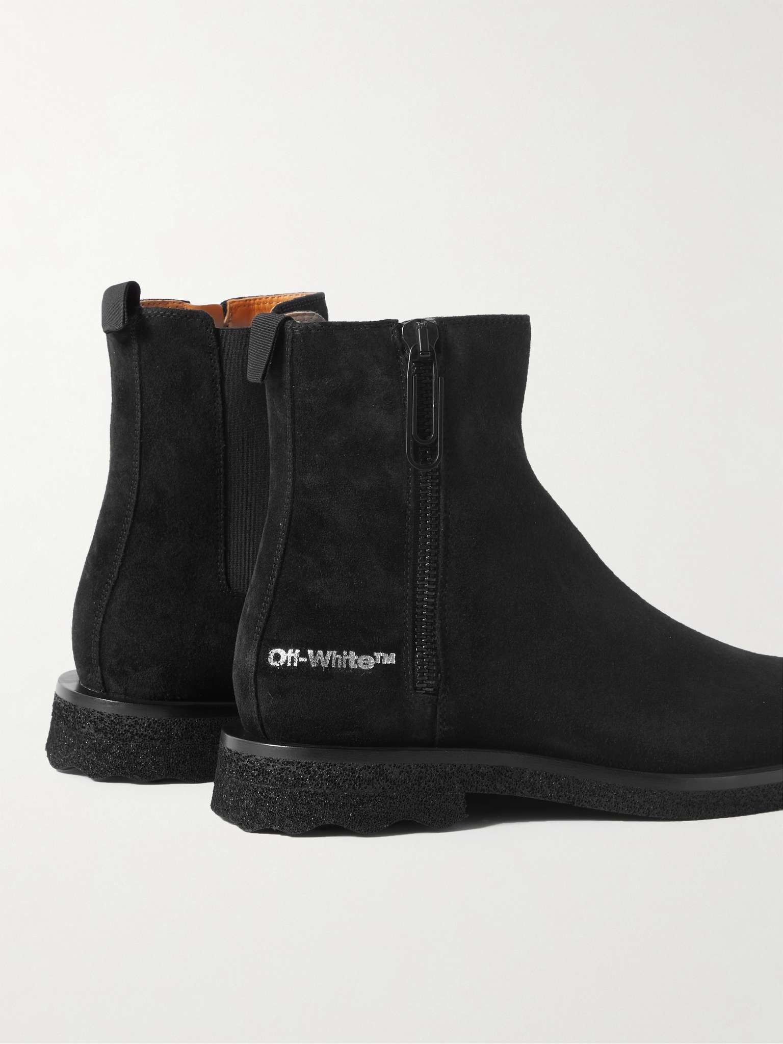 Off white suede boots best sale