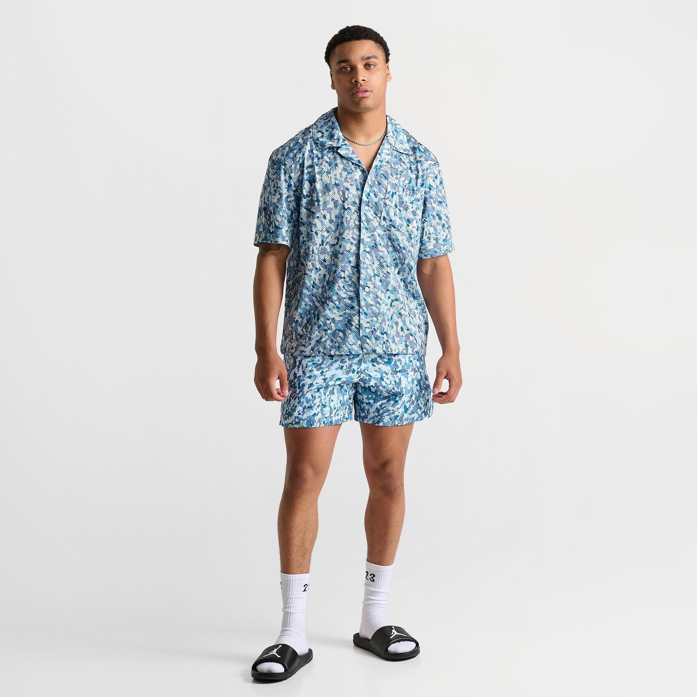 MEN'S JORDAN ESSENTIALS ALLOVER PRINT BUTTON-DOWN POOLSIDE TOP - 2