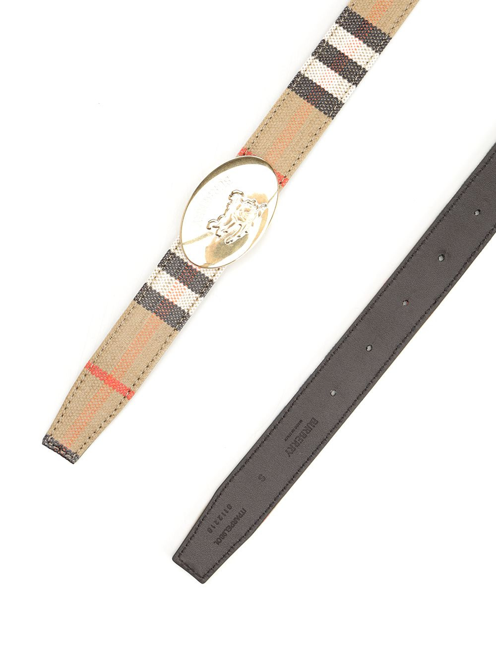 Reversible Knight Stamp Check Belt Belts Beige - 2