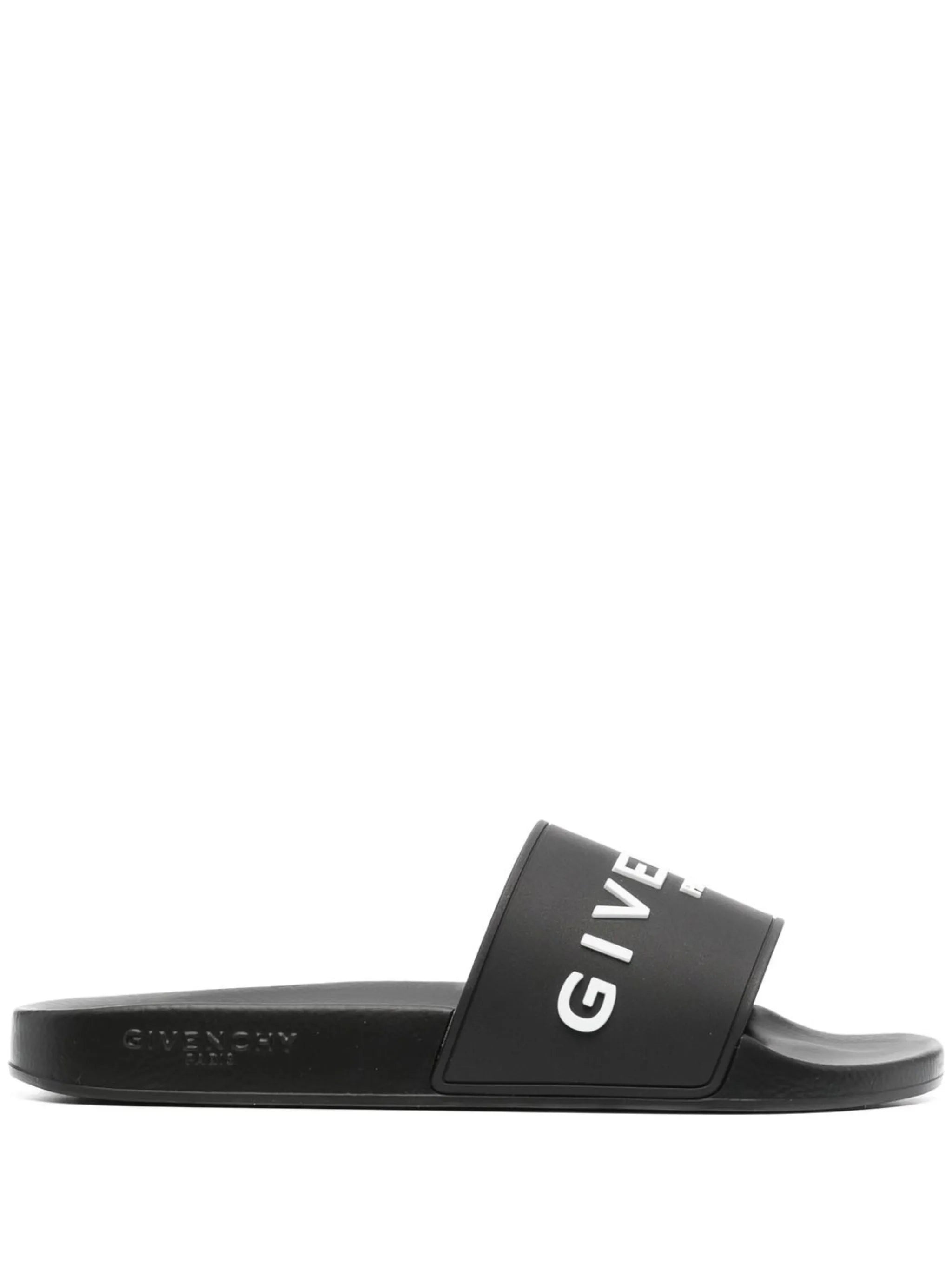 Givenchy Black Logo-Print Pool Slides - 1