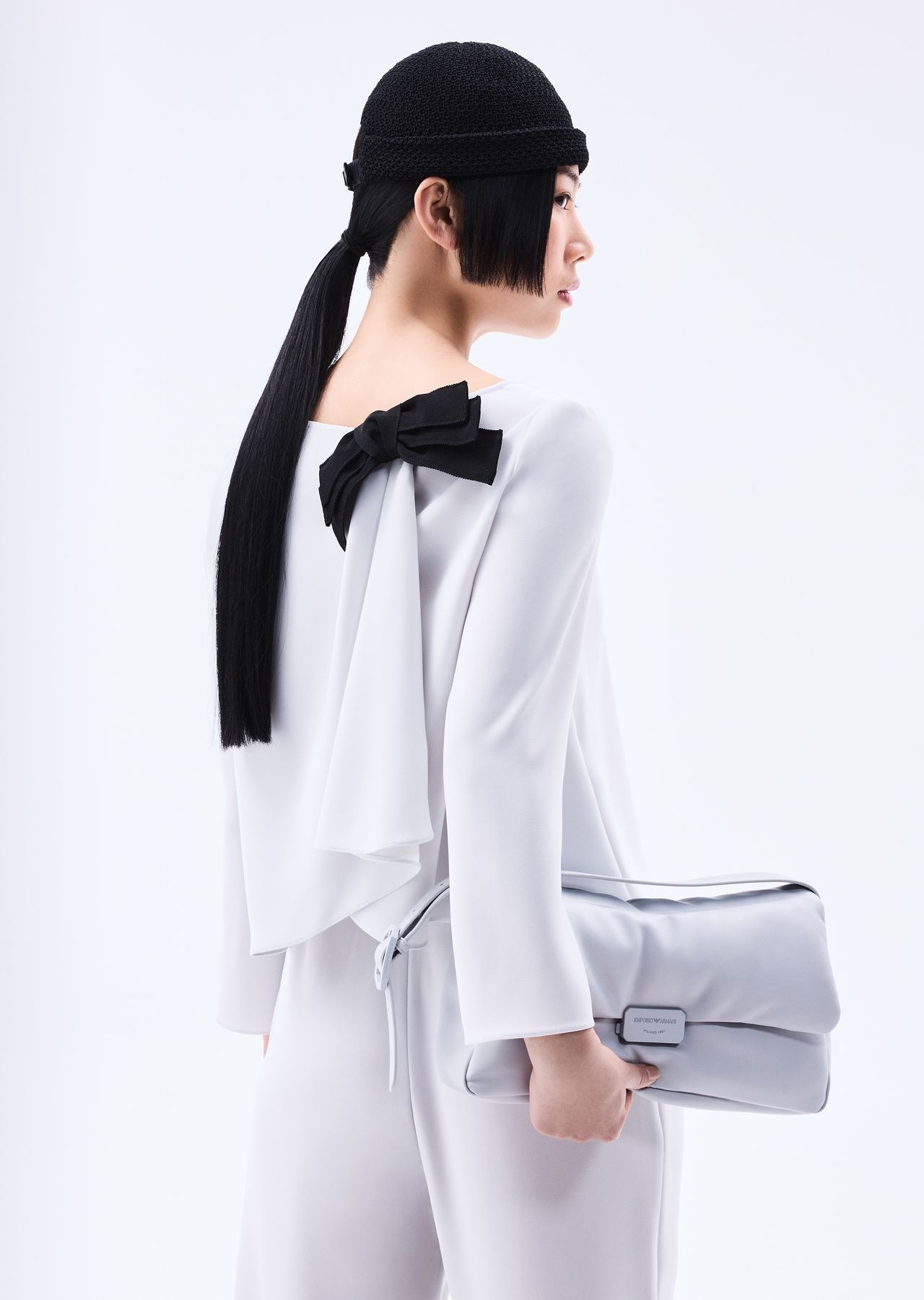 Darted, high-waisted trousers in techno cady - 6