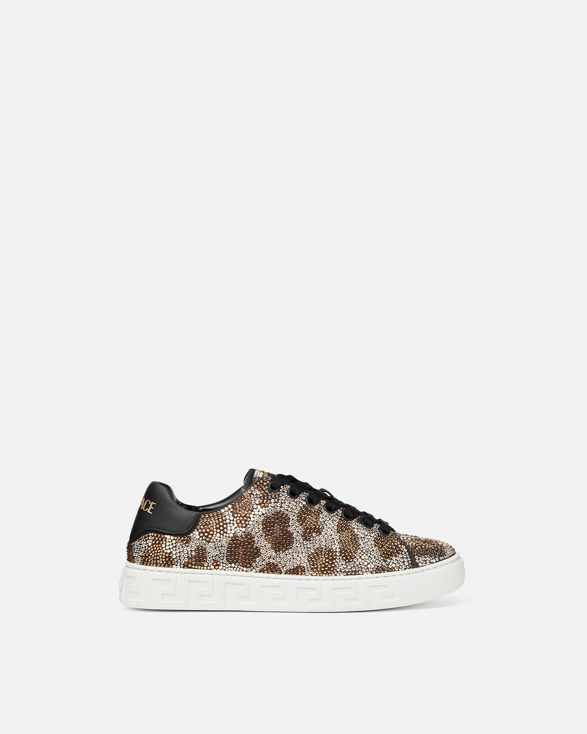 Crystal Leopard Greca Sneakers - 1