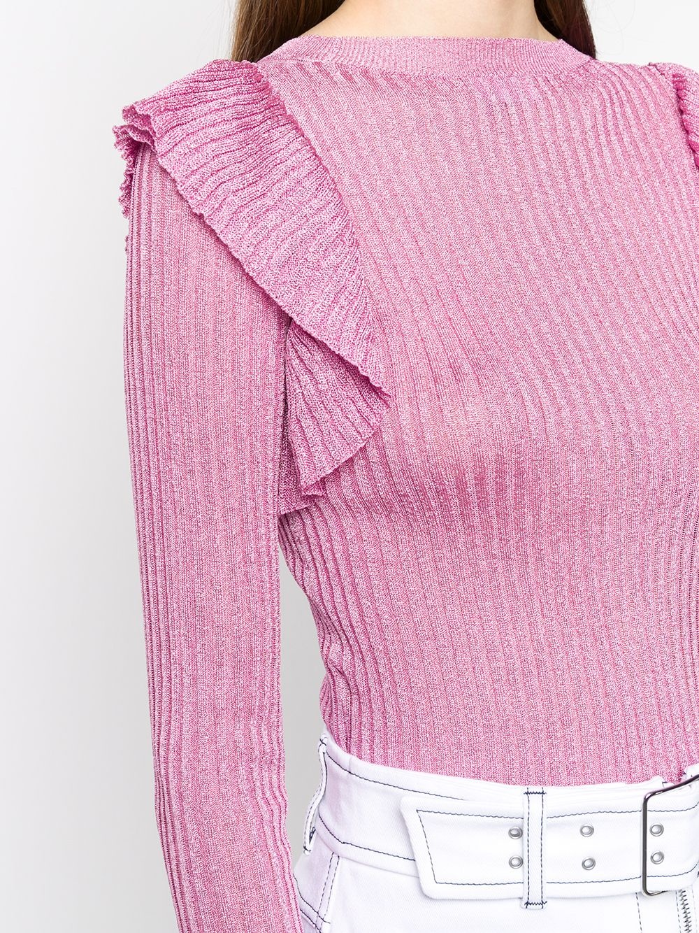 ruffle detail knitted jumper - 5