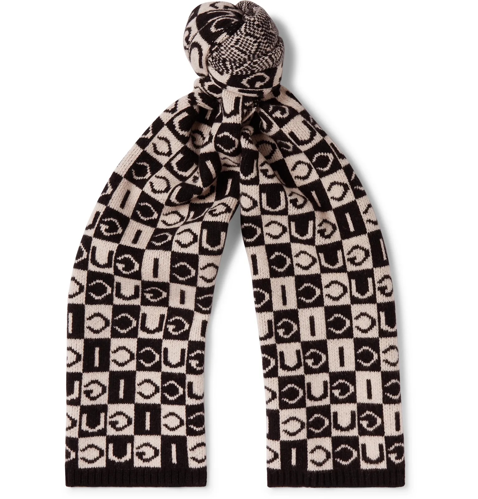 Logo-Jacquard Wool Scarf - 1