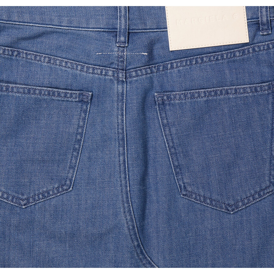 MM6 Maison Margiela Ladies Blue High-Waisted Denim Skirt - 7