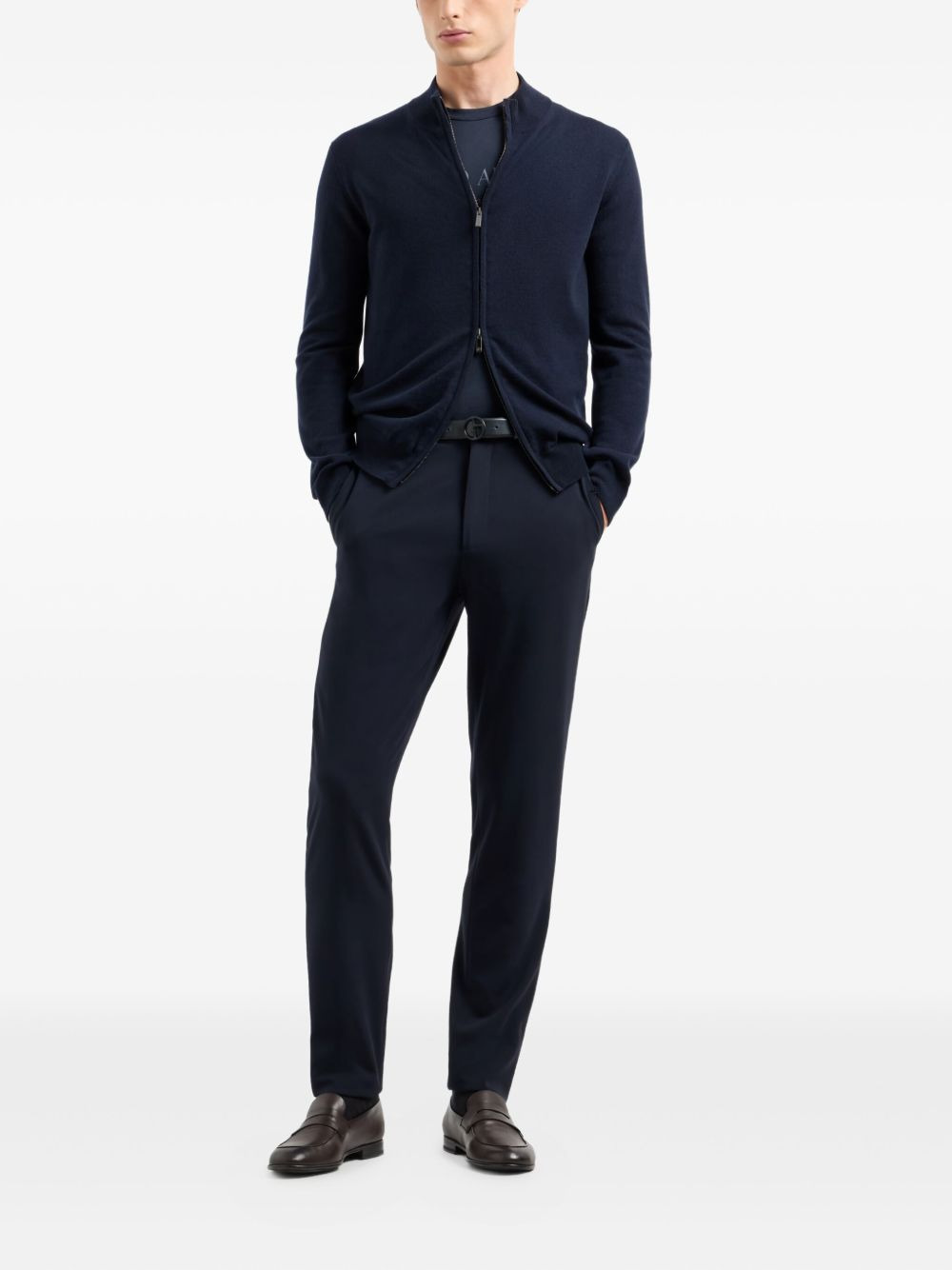 high-neck zip-up cardigan - 2