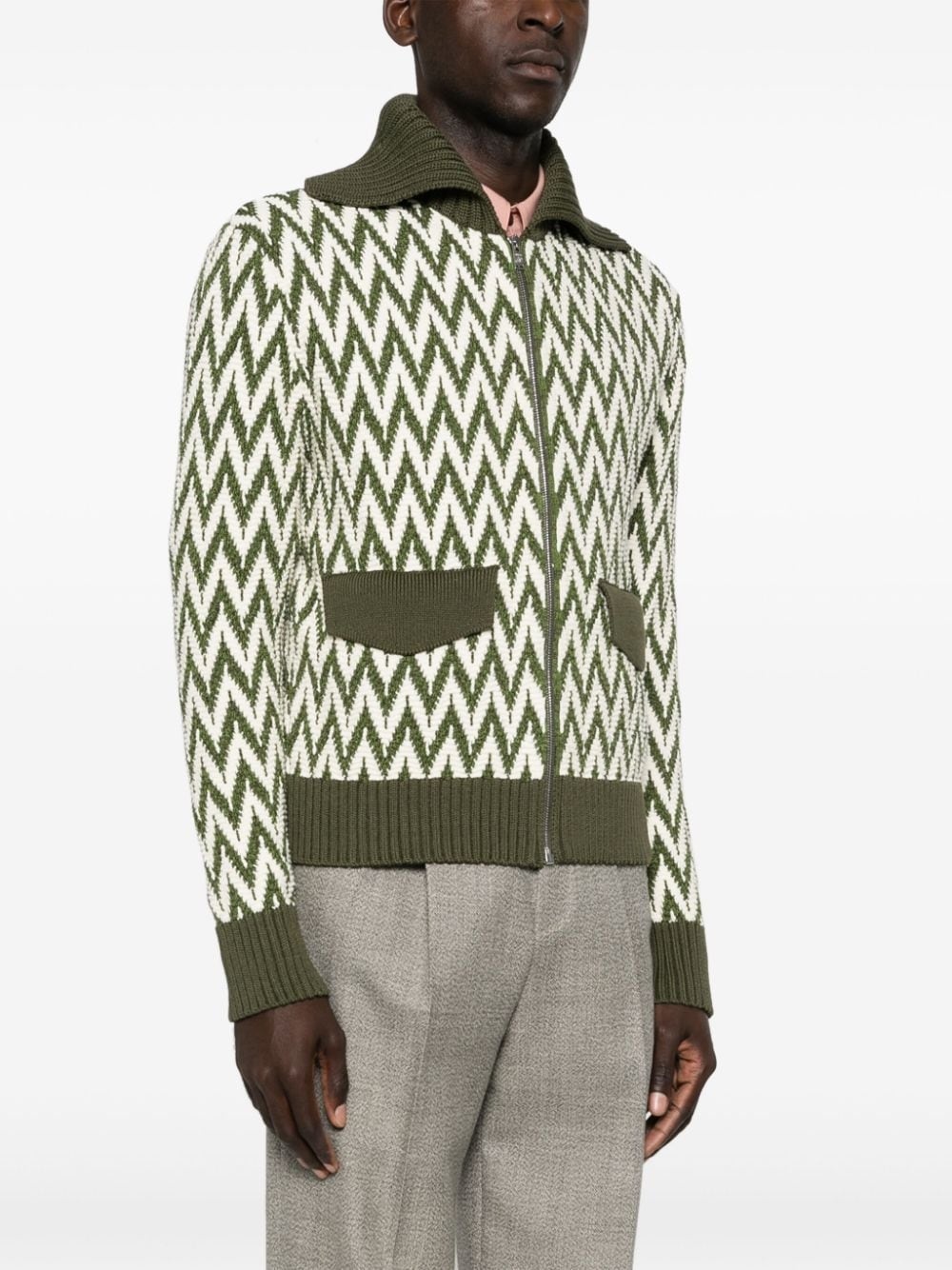 Curb herringbone cotton cardigan - 3