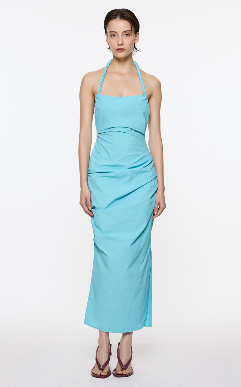 Paris Georgia Romy Halter Cotton Dress blue outlook