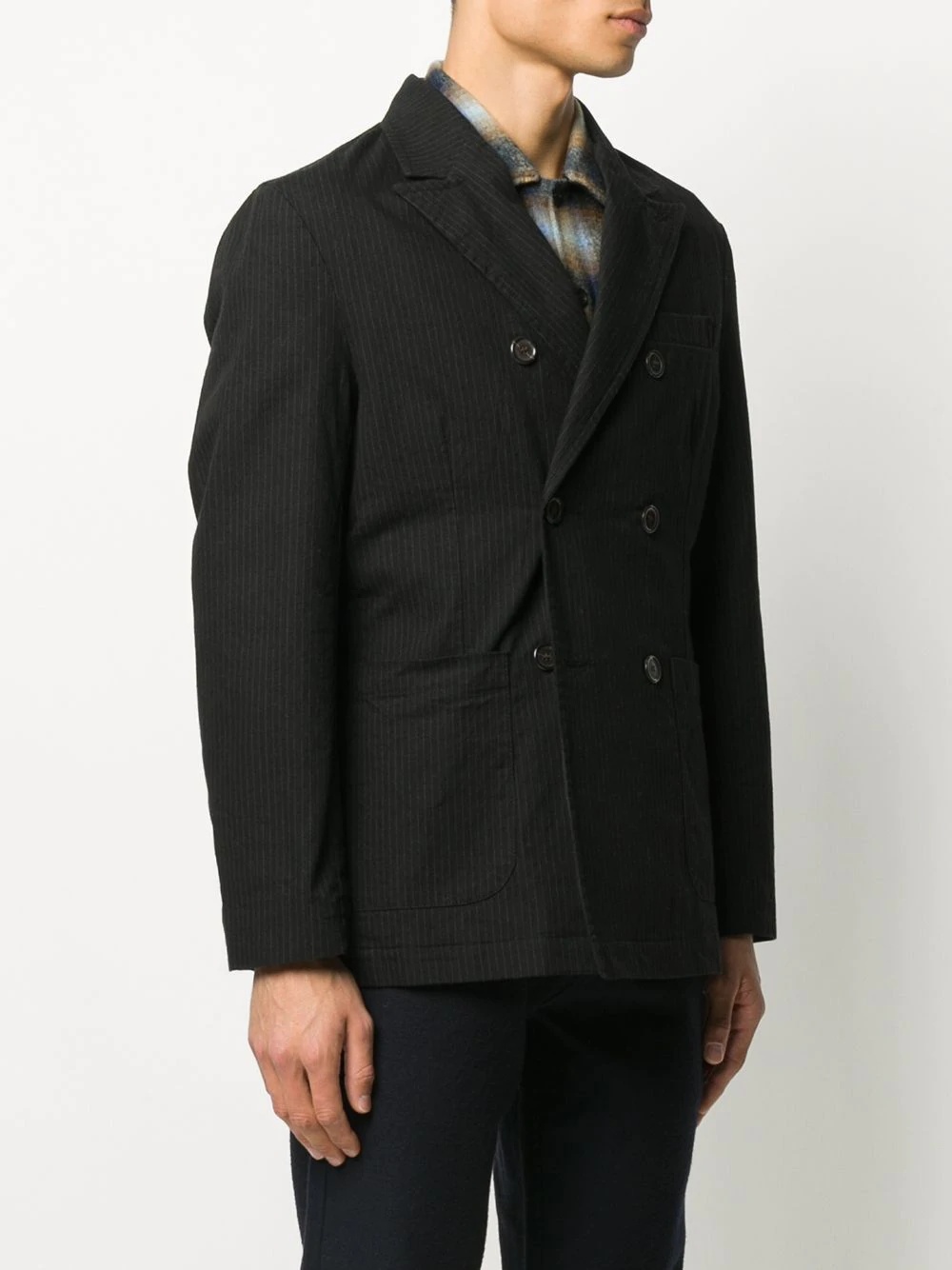 Manor pinstriped double-breasted jacket - 3