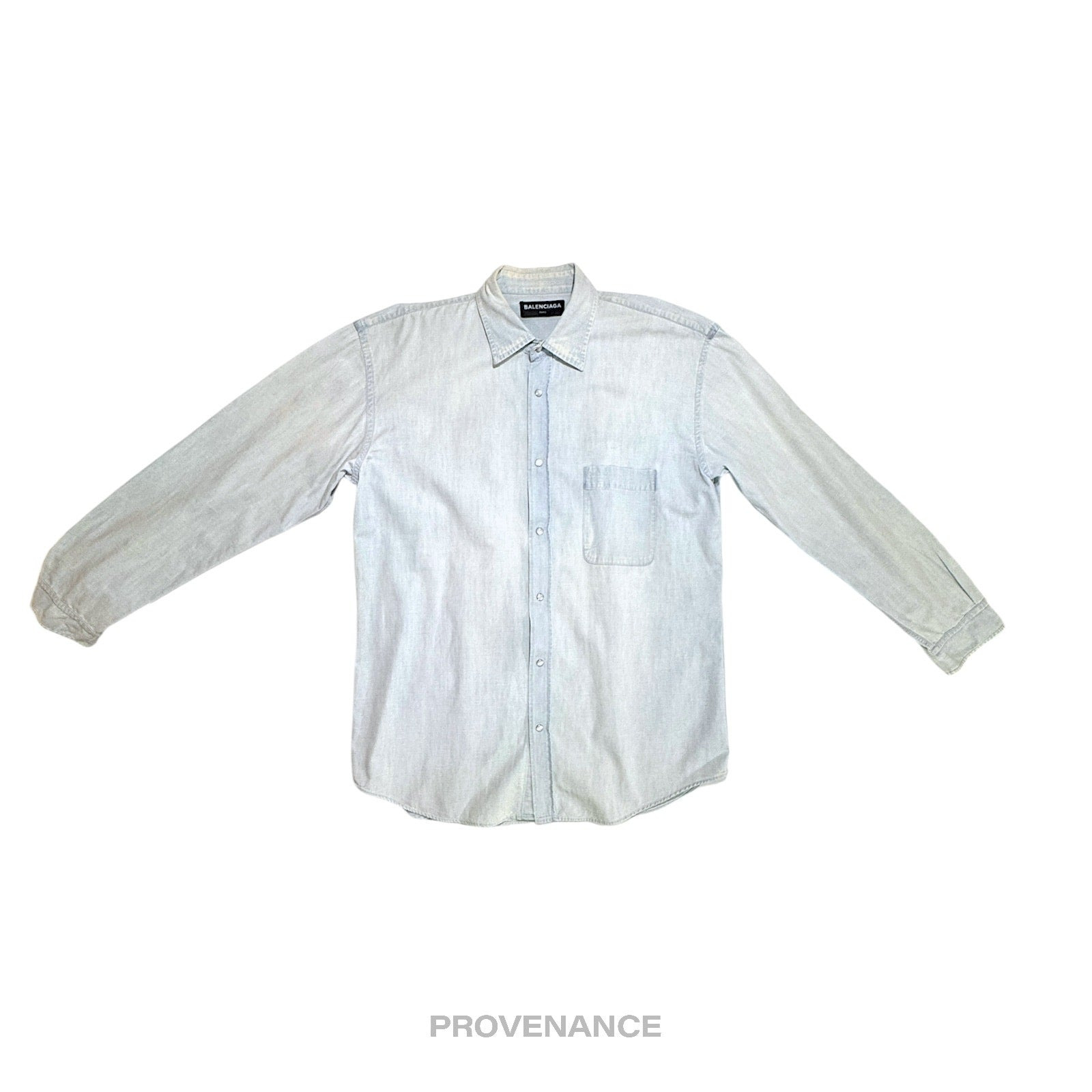 Balenciaga Chambray BB Dreams Denim Shirt - Blue 39 - 2