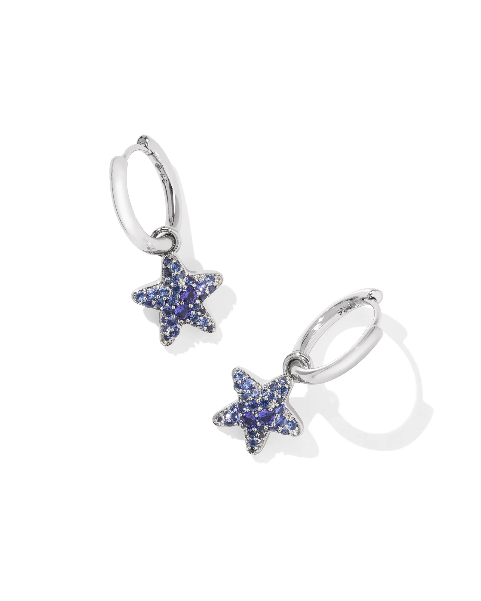 Jae Star Silver Pave Huggie Earrings - 1