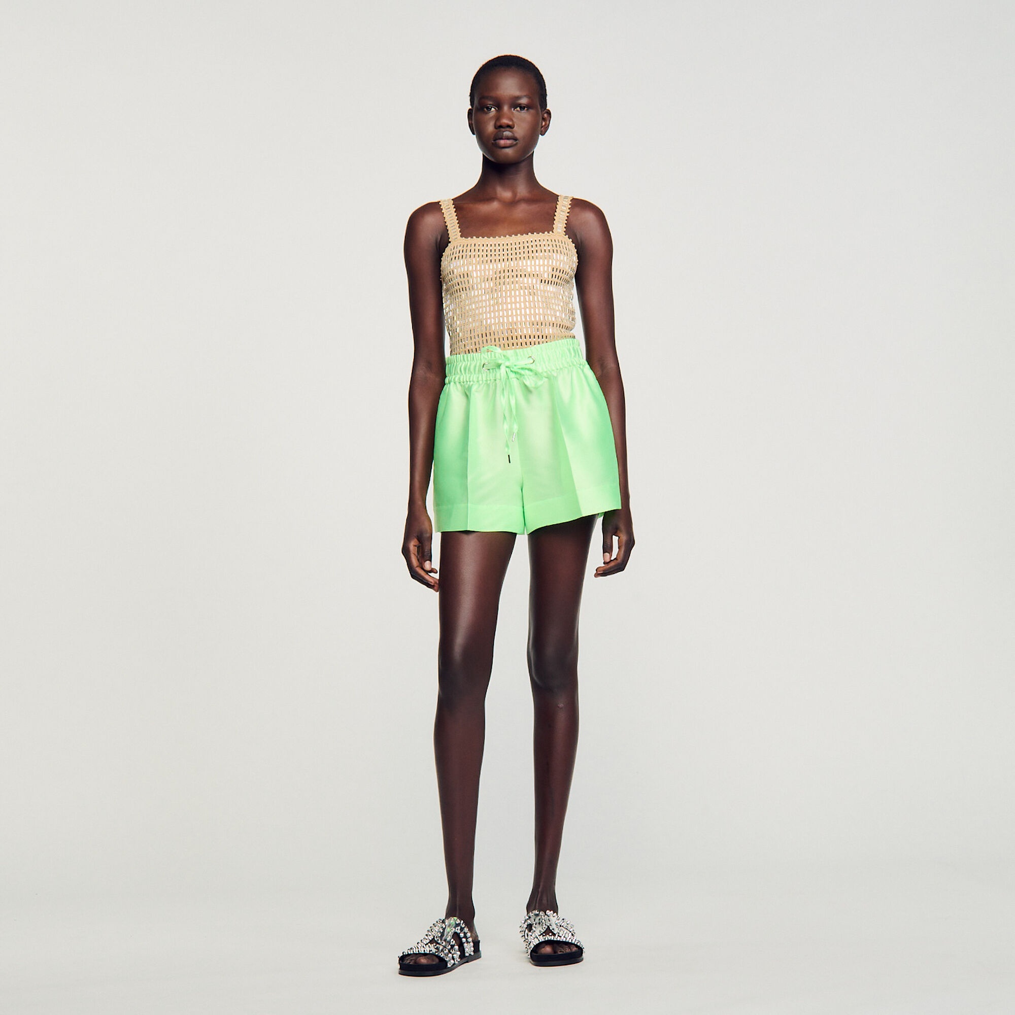 SATINY WIDE-LEG SHORTS - 3