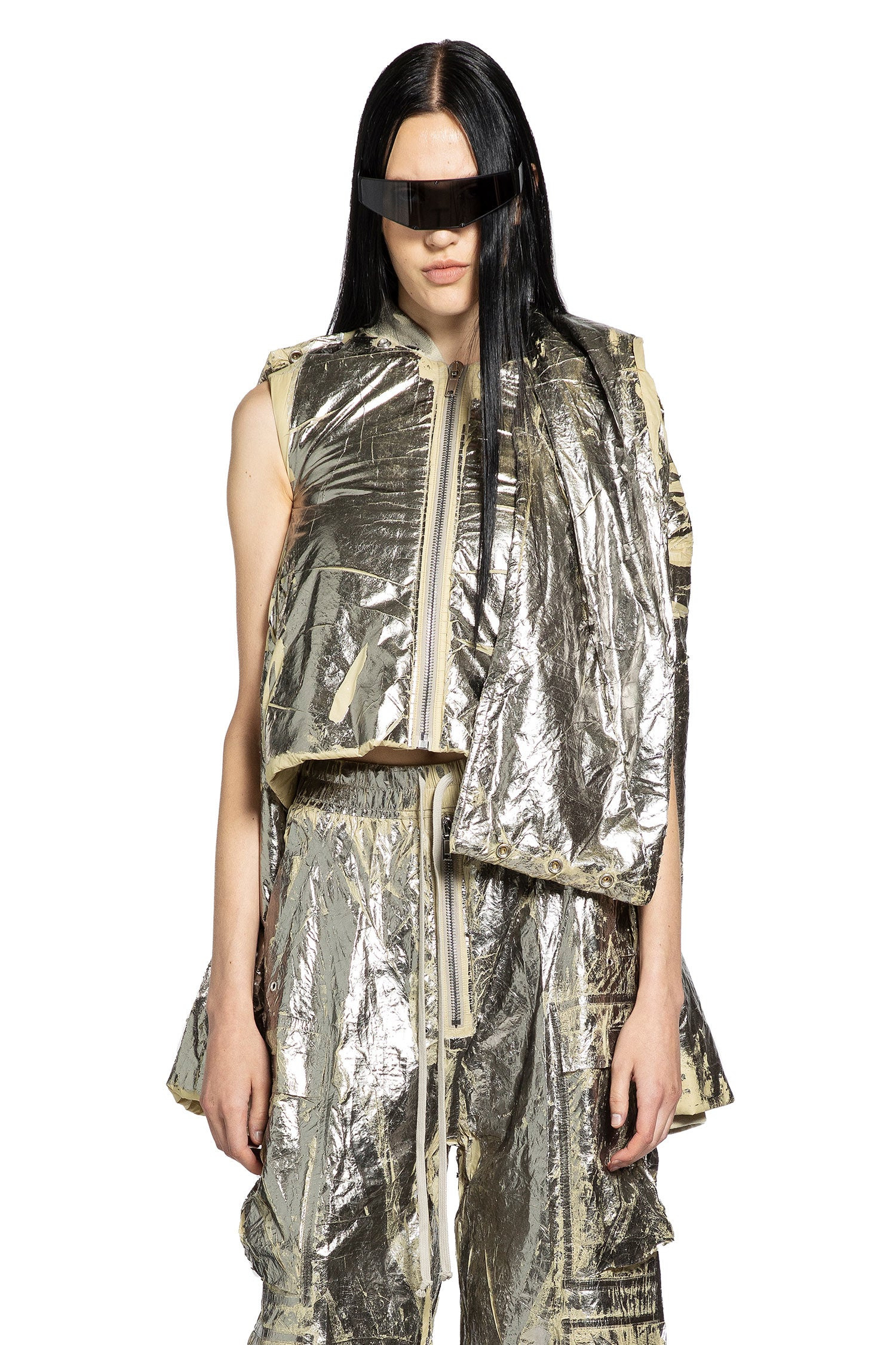 Convertible Cropped Nylon Jacket - 5
