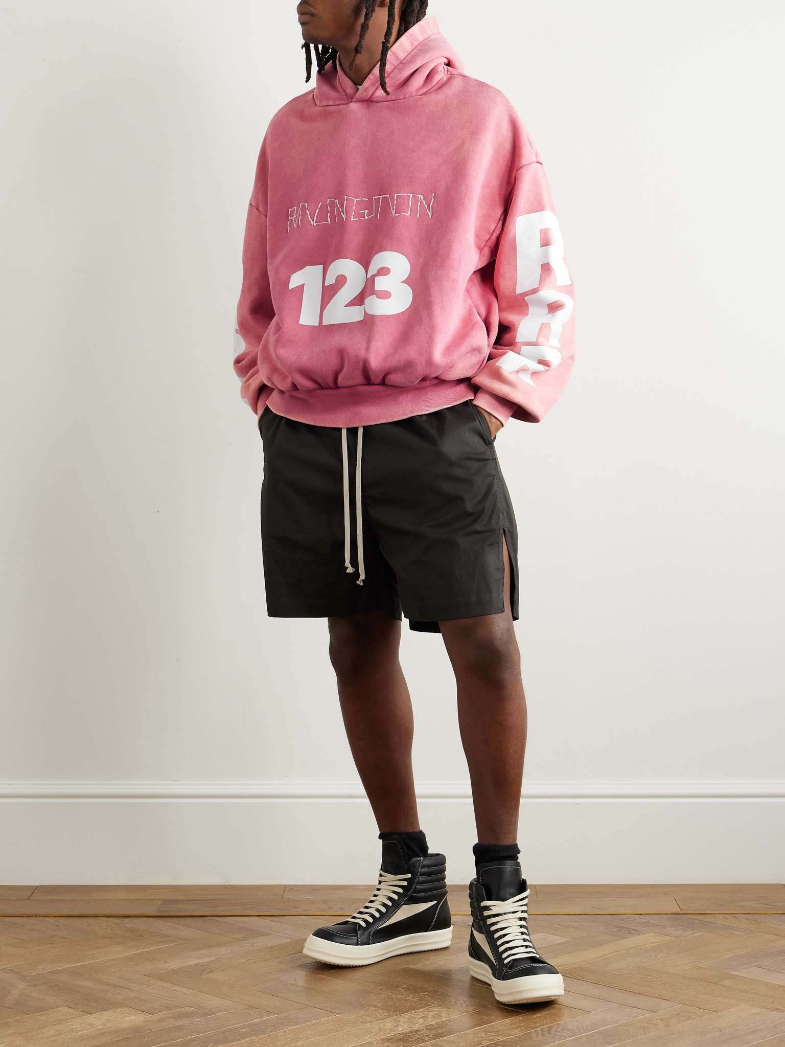 USO-123 Logo-Print Embroidered Cotton-Jersey Hoodie - 2