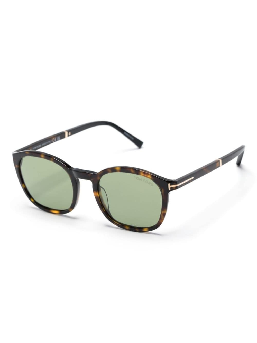 tortoiseshell-effect round-frame sunglasses - 2