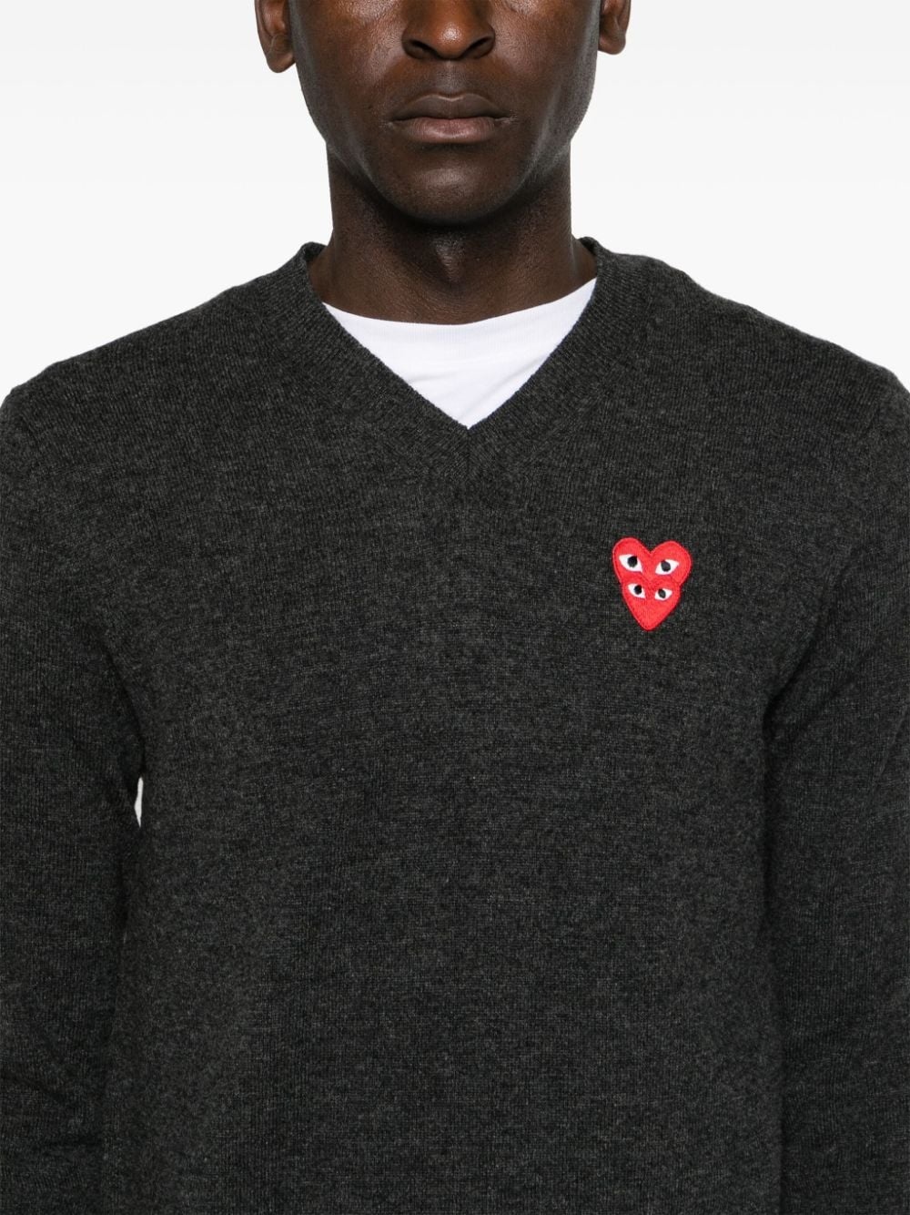 heart-patch wool jumper - 6