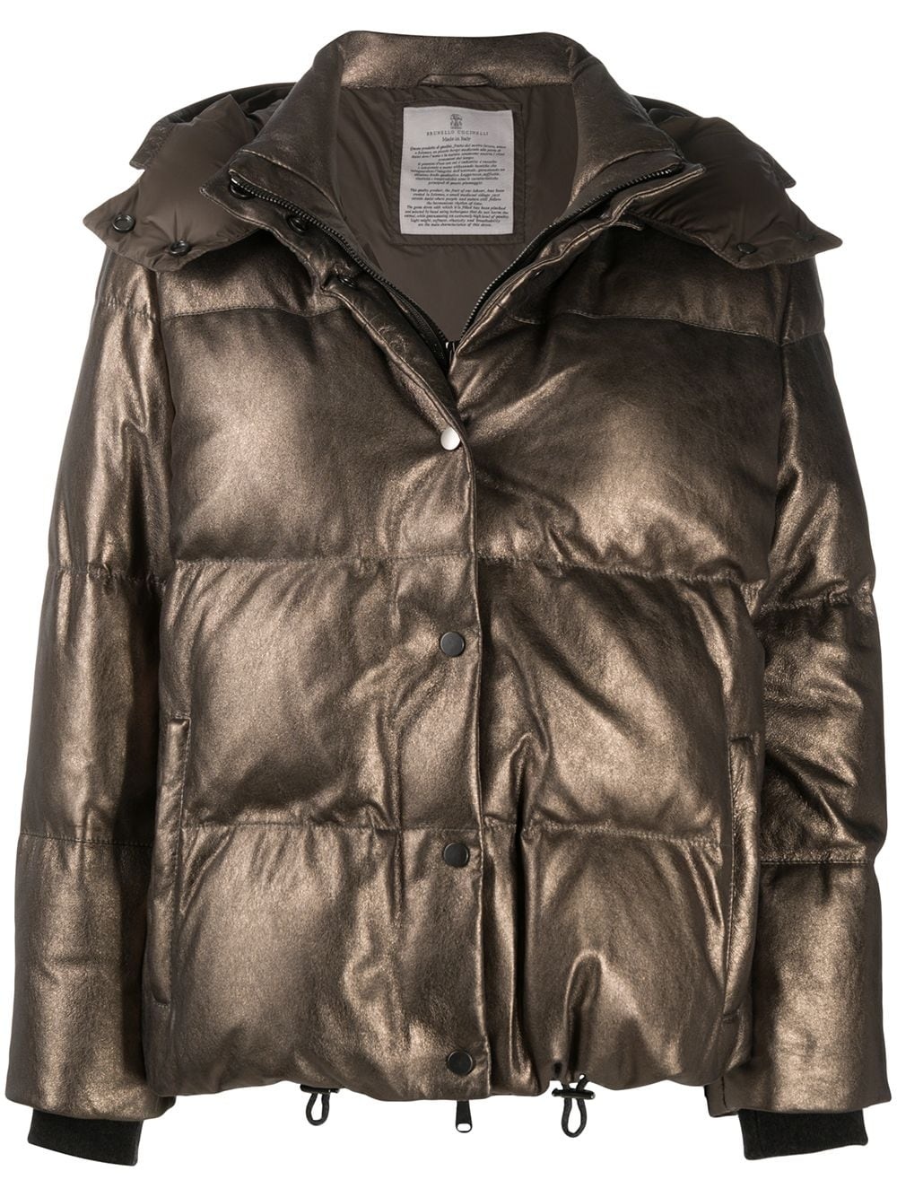 metallic sheen puffer jacket - 1