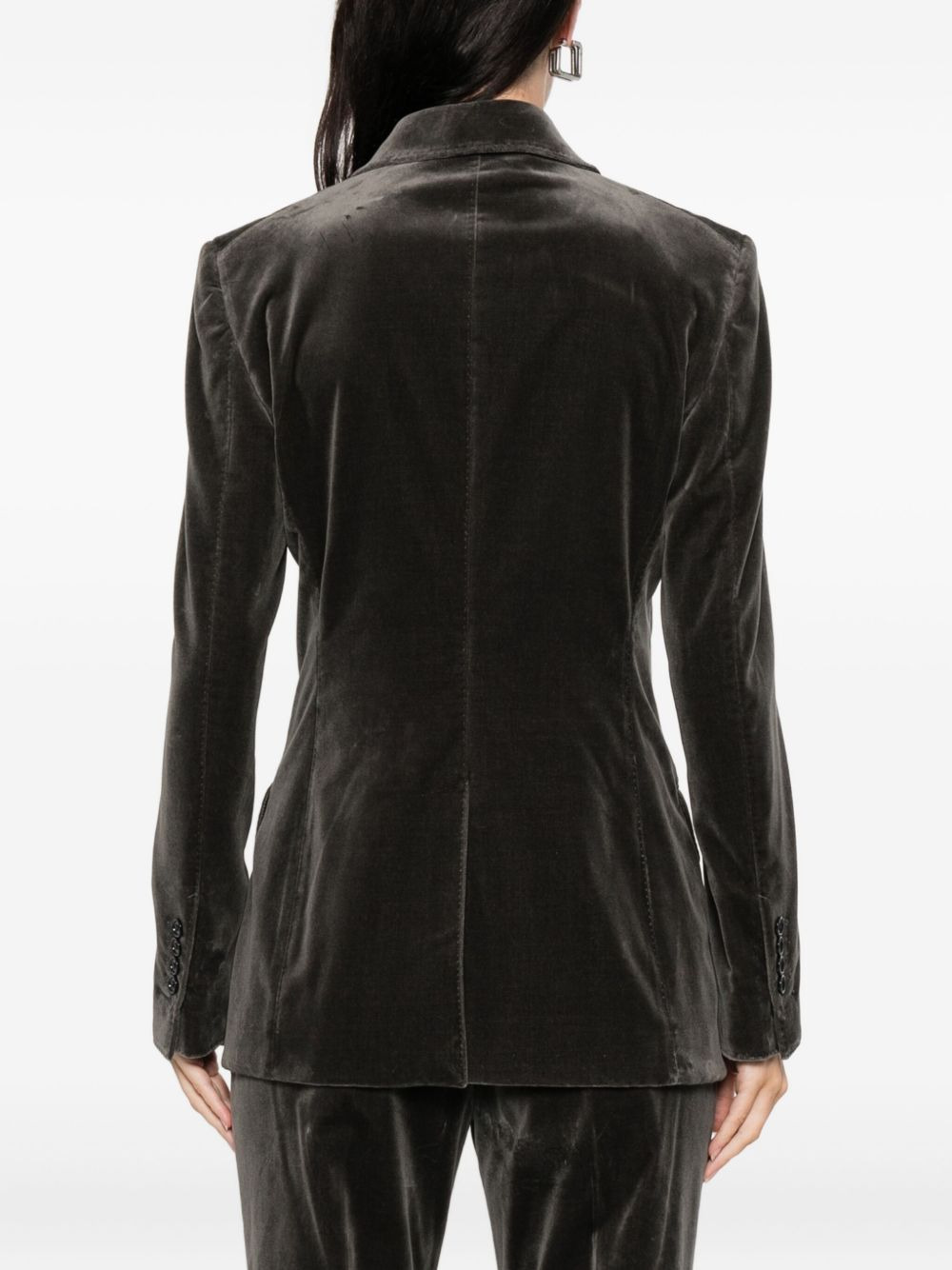 double-breasted velvet jacket - 4