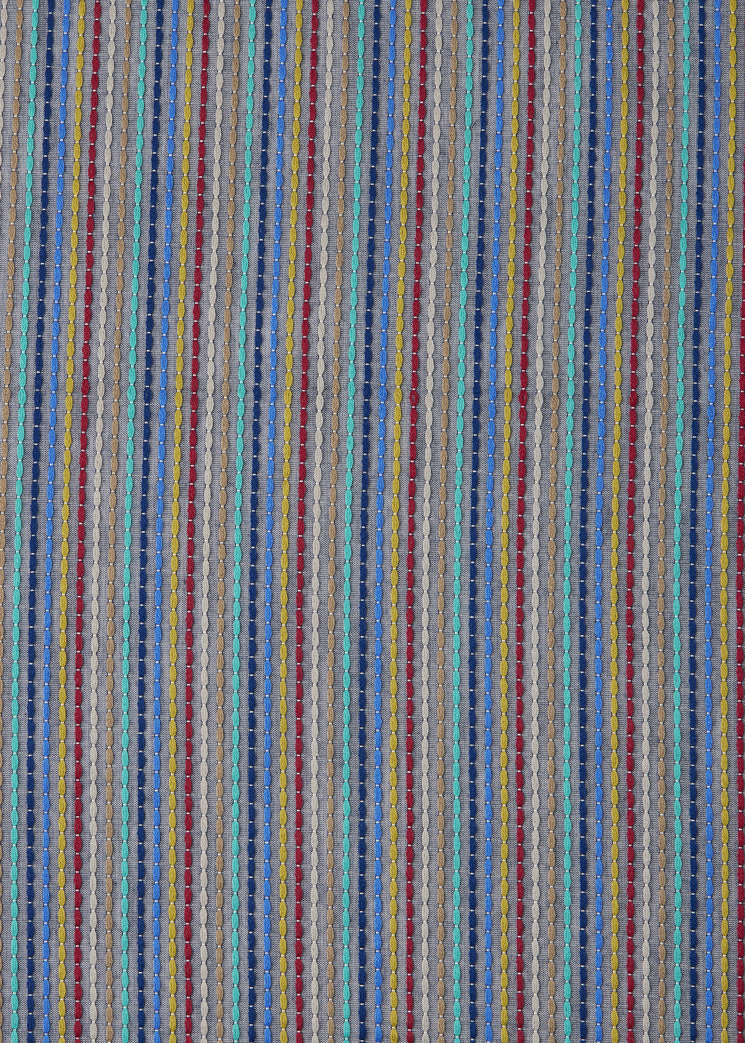 Blue 'Signature Stripe' Stitch Scarf - 4