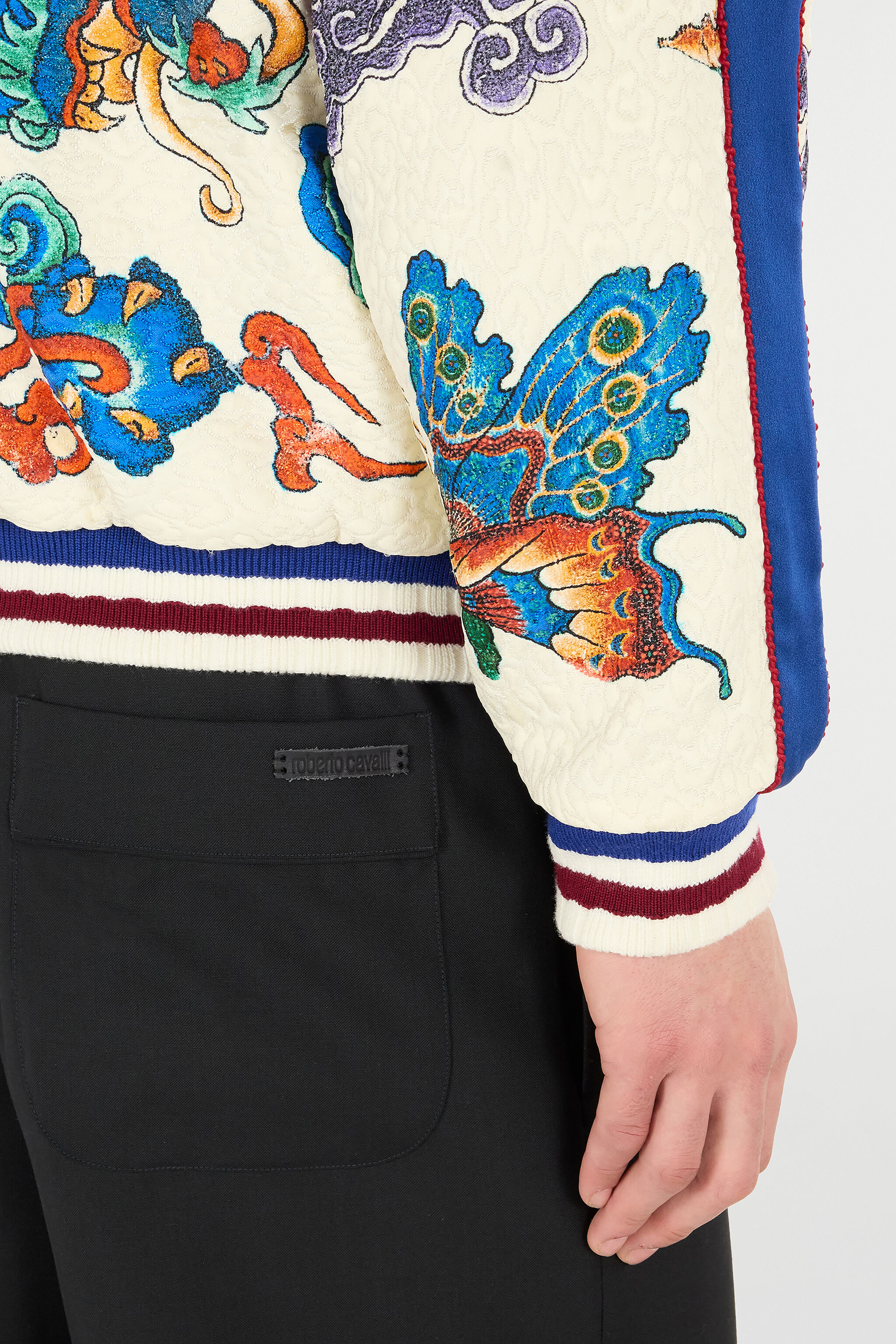 Bomber Jacket With Dragon, Flowers And Butterflies - 7