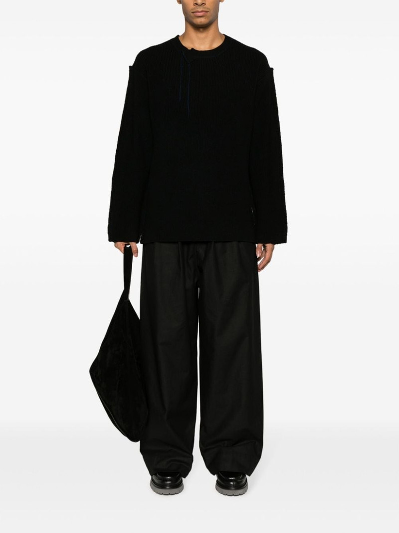 Yohji Yamamoto asymmetric-neck drop-shoulder jumper outlook