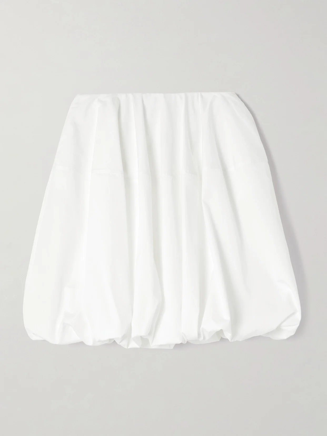 Gathered Cotton-poplin Mini Skirt - 1