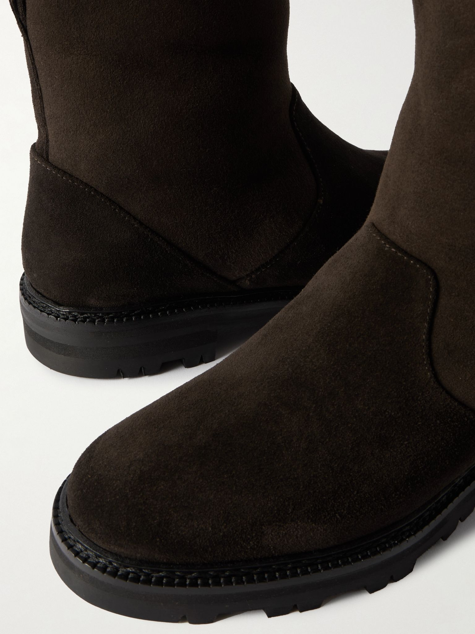 Tomosa shearling-lined suede ankle boots Dark brown - 4