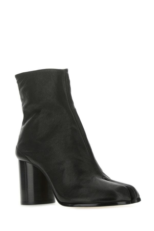 Black leather Tabi ankle boots - 2