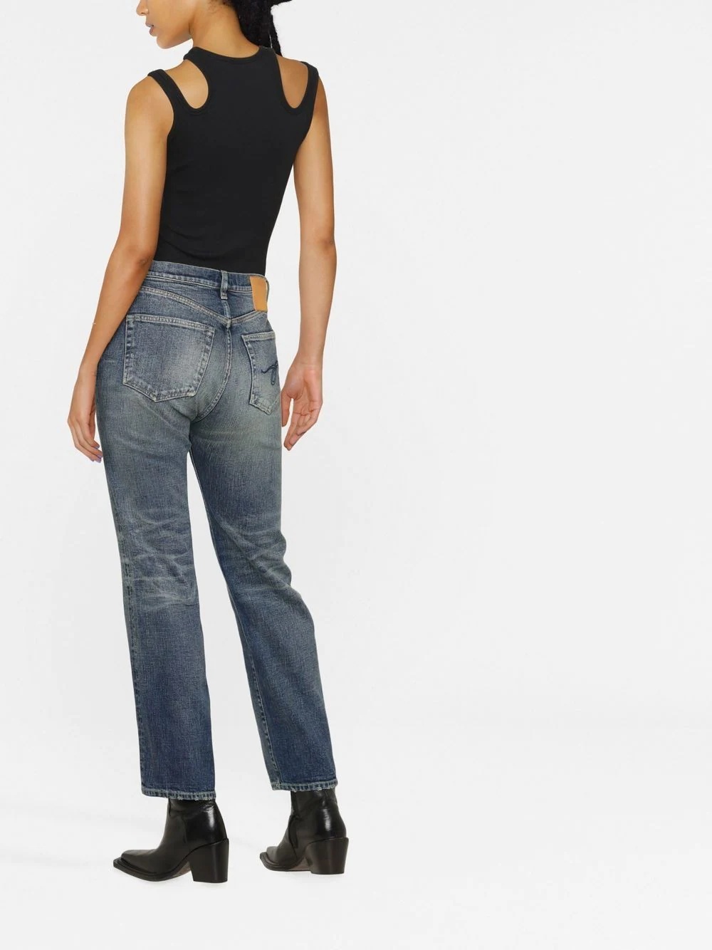 high-waisted slim-cut jeans - 4