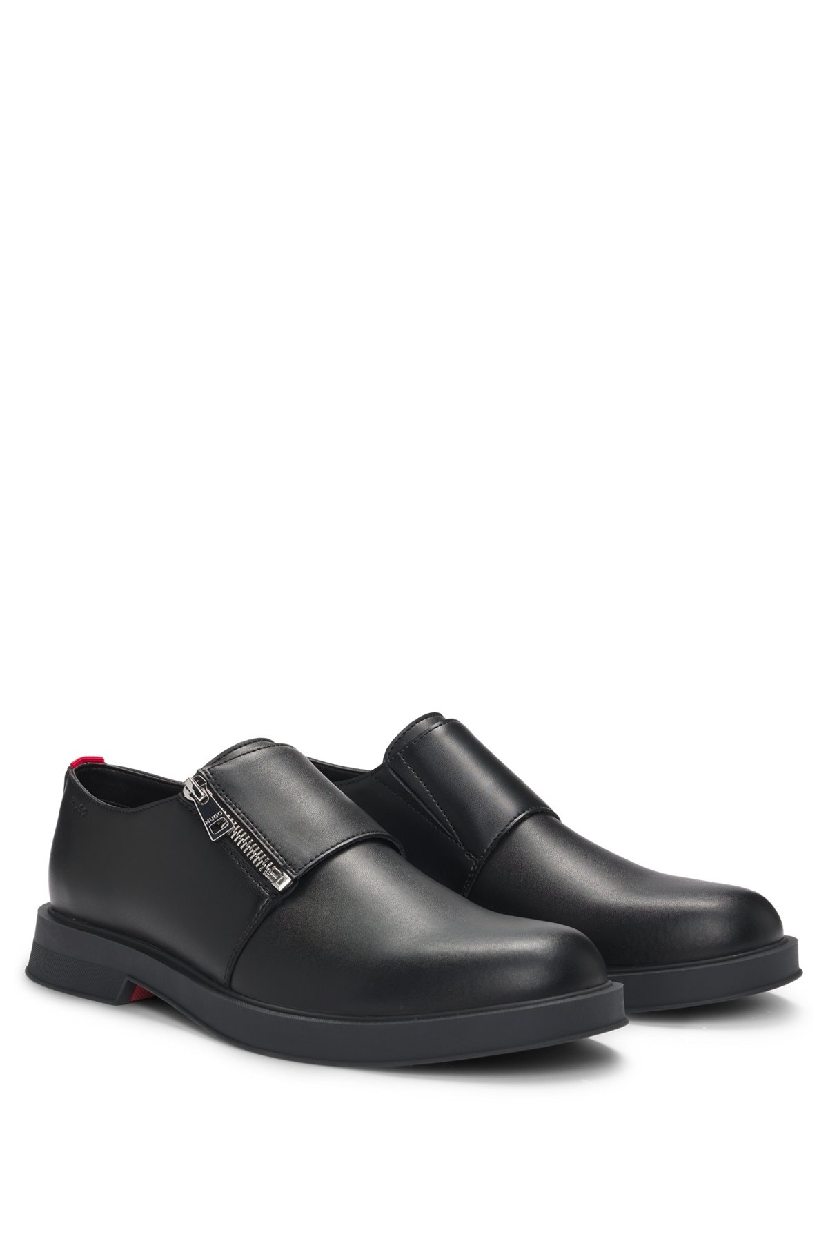 LEATHER MONK SHOES WITH QUARTER ZIP - 2