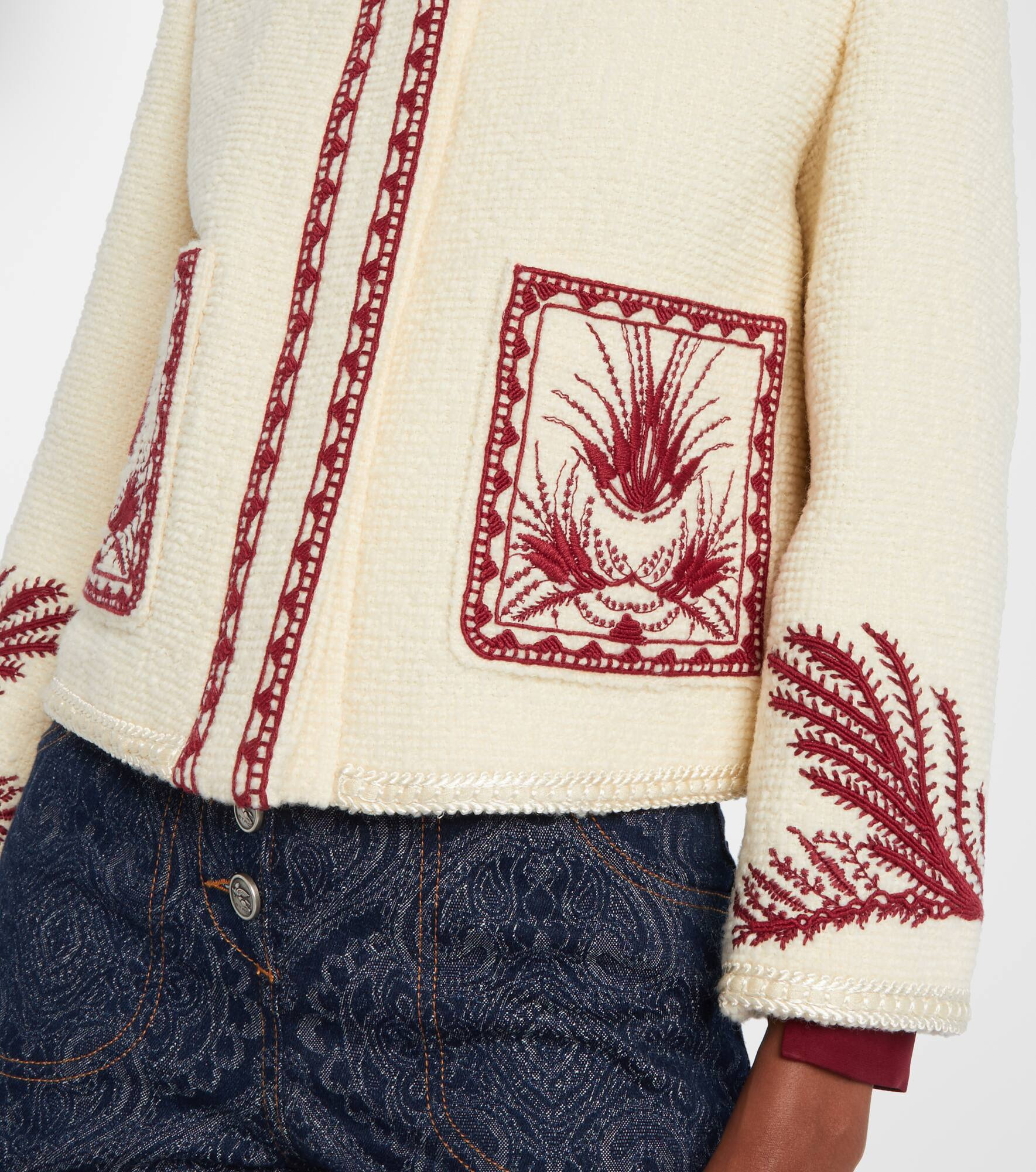 Embroidered wool bouclé jacket - 5