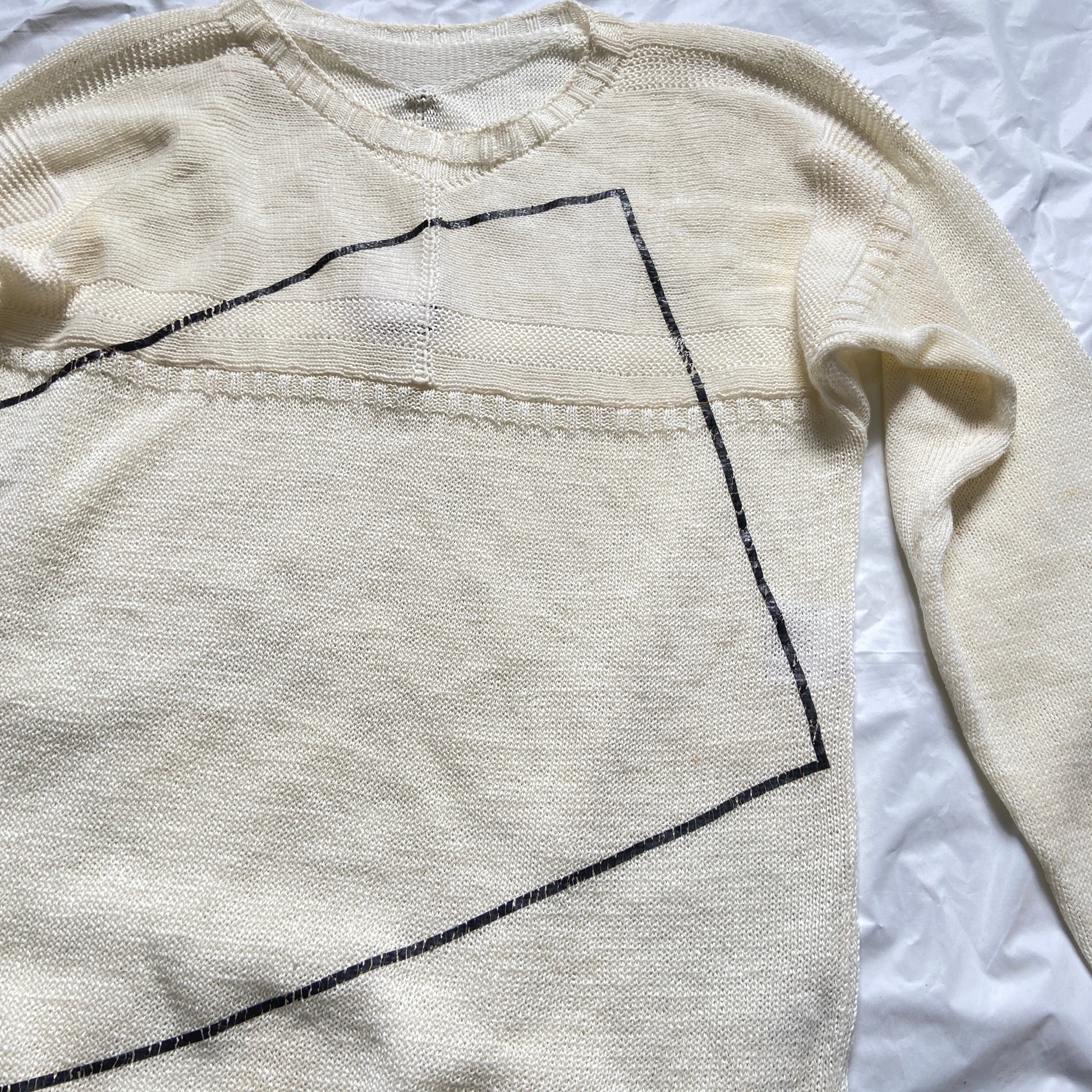 Chanel ss12 Karl square line geometric knit sweater - 6
